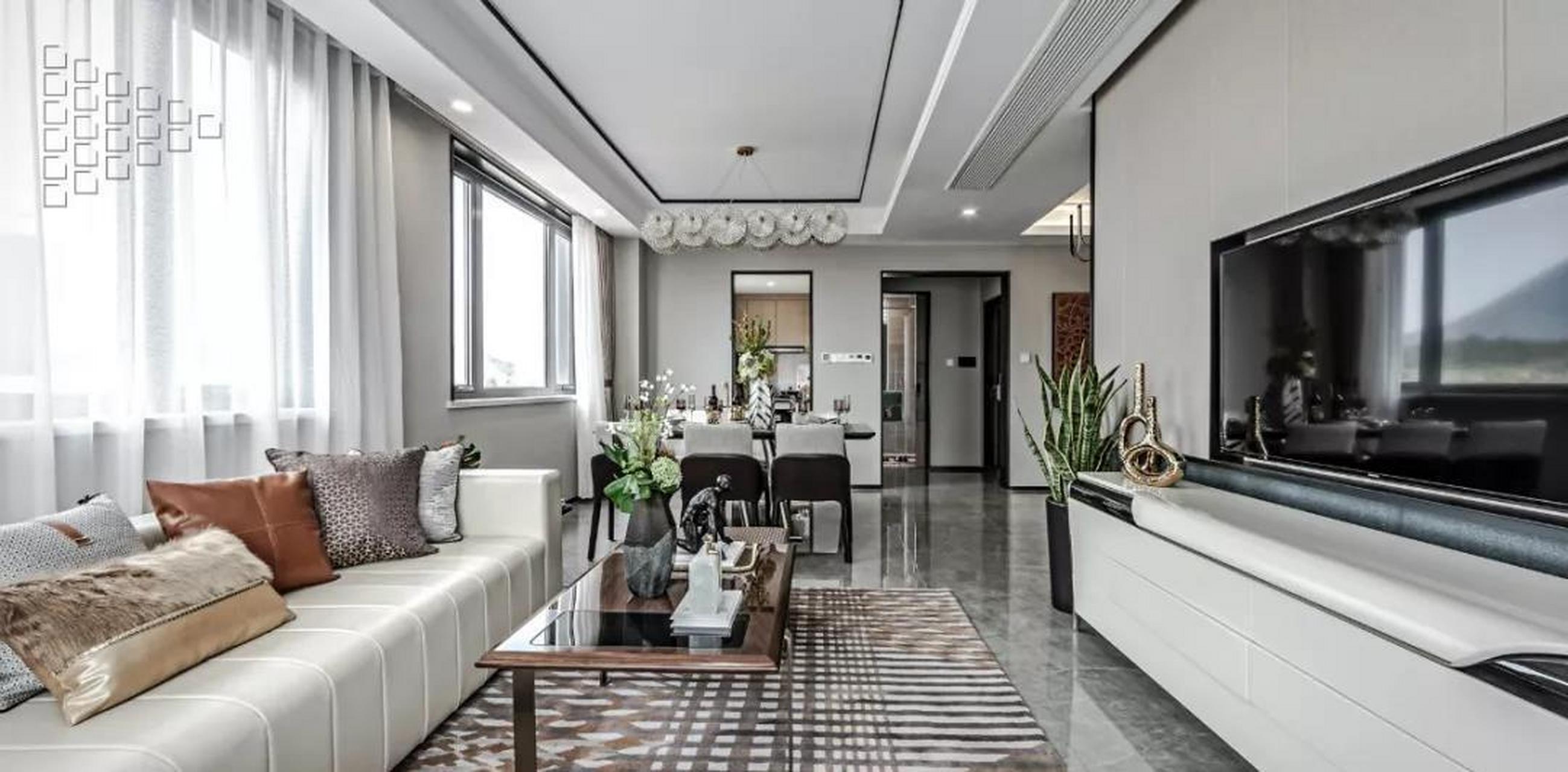 这是一套现代轻奢风格的样板房,无论客房还是各个空间,放眼望去全是