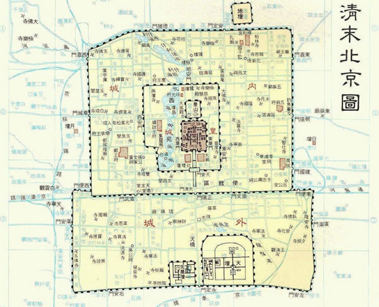 北京城西临西山,北靠军都山,南面永定河.