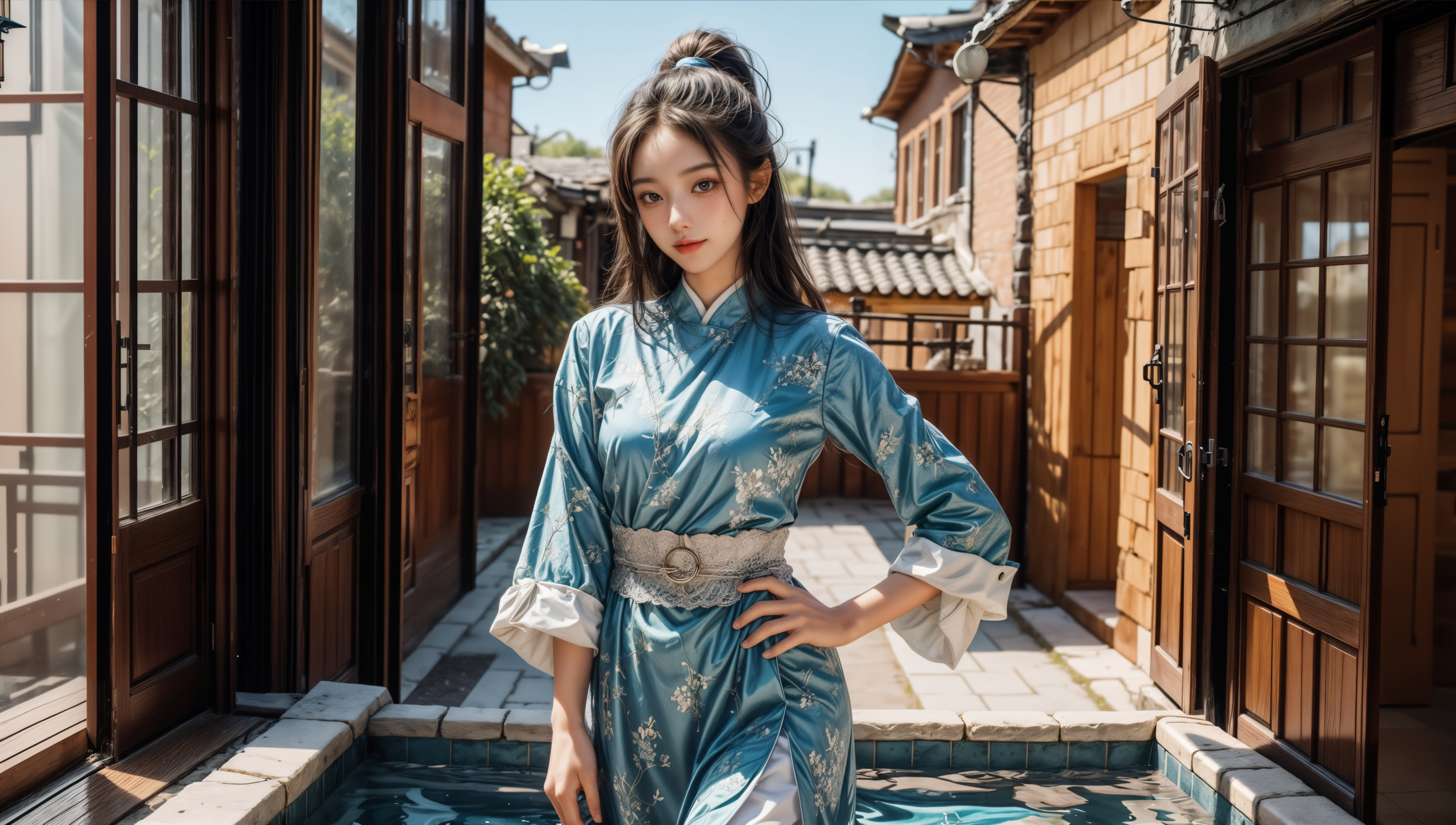 ai绘画# #ai美女# #美女# #ai绘画美女写真# #桌面壁纸#	画面中一位