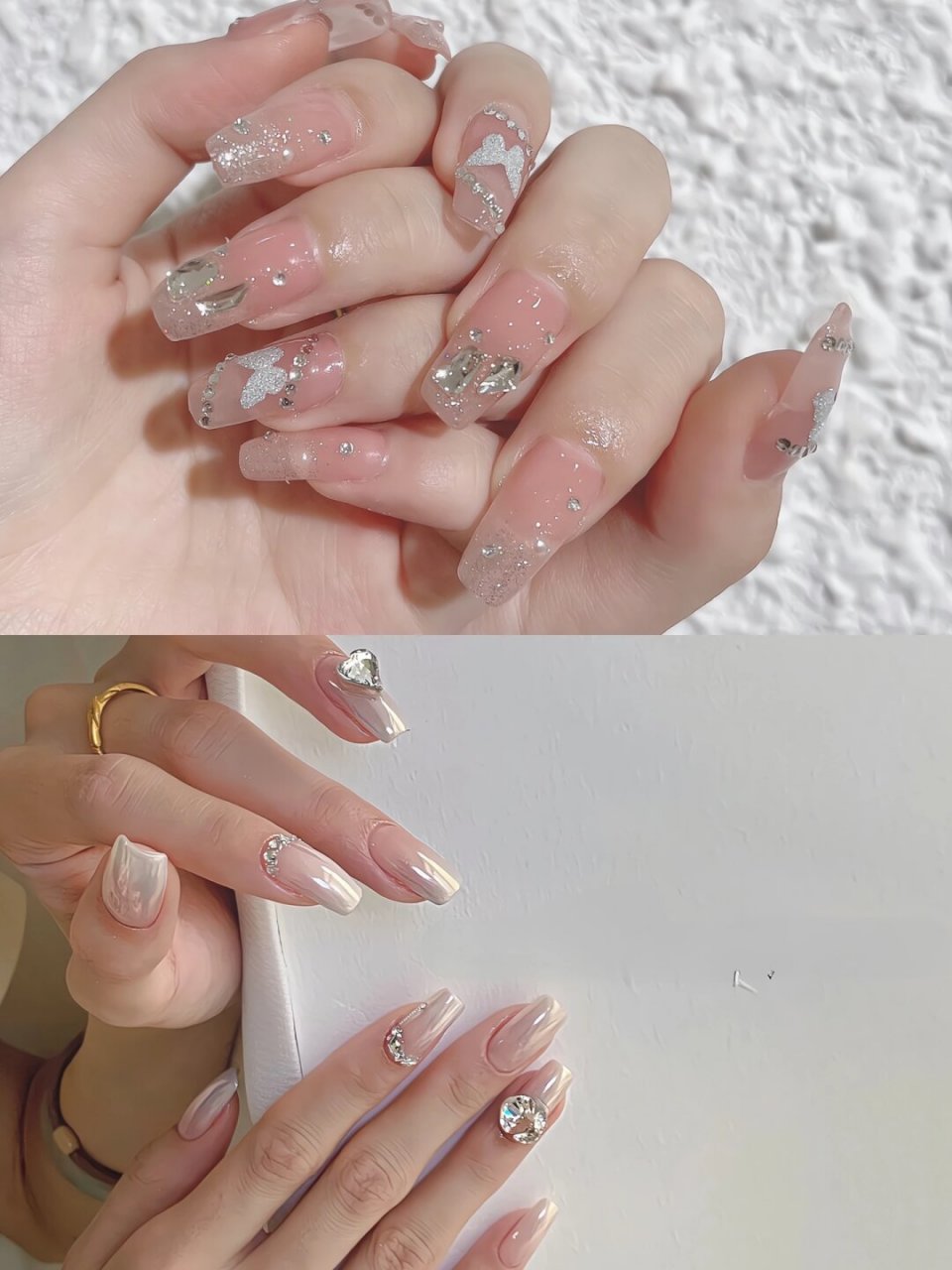 美甲的颜色是淡粉色,非常柔和,温暖,让人感到非常舒适.