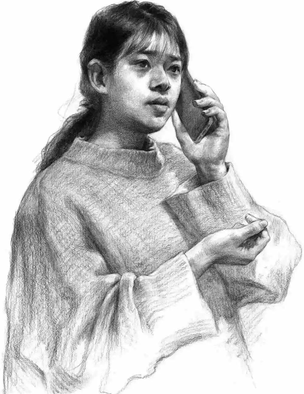 美院校考素描半身像作品欣赏#素描半身像# #美院校考# #美术生#  在