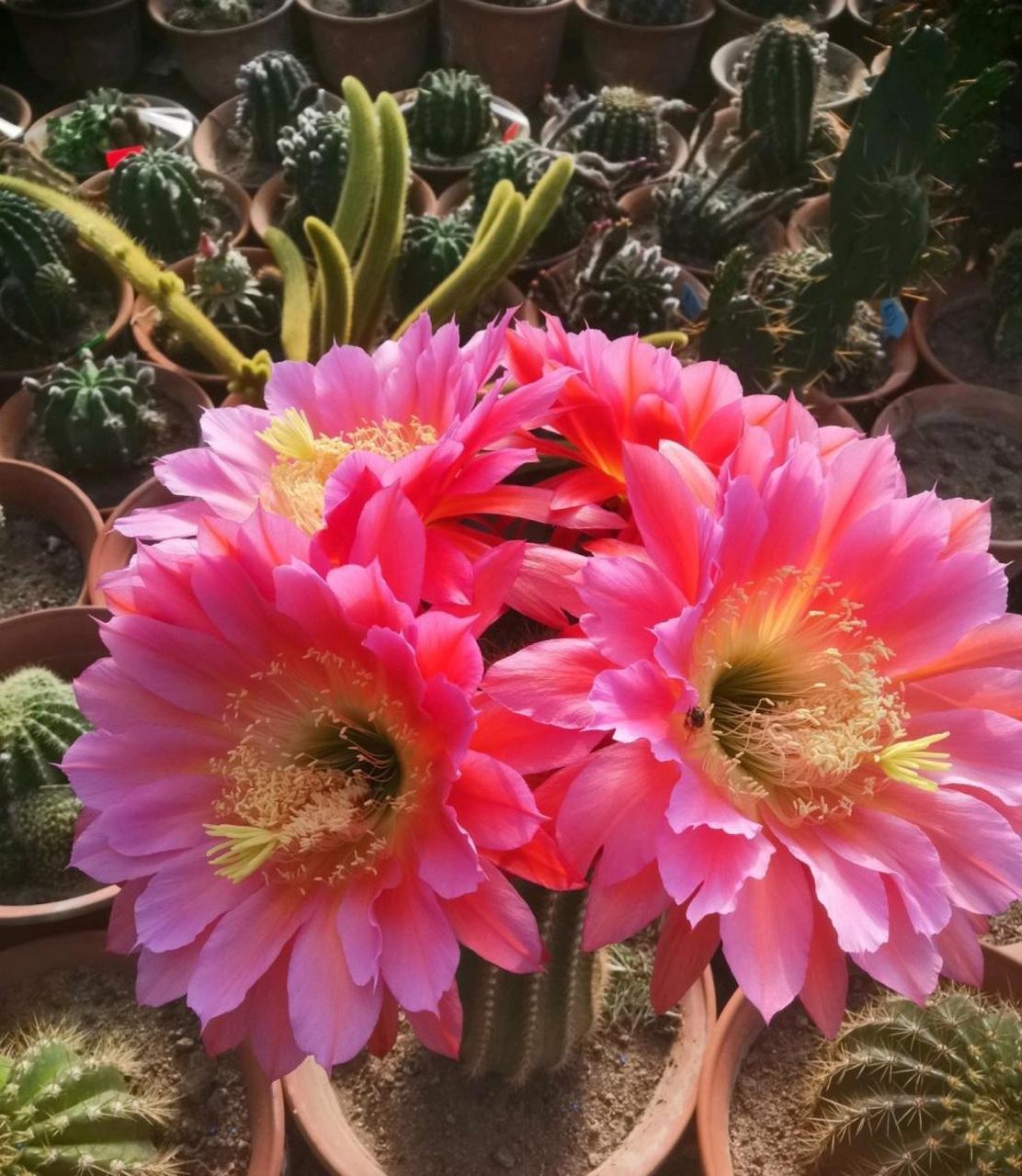 仙人球毛花柱属"飞碟"——一个很值得拥有的品种,花朵超级大,最大花径