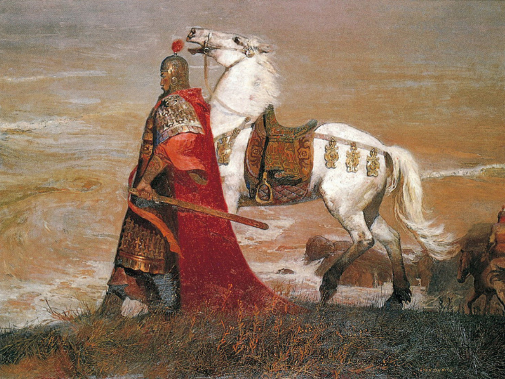 油画《岳飞》,陈衍宁先生于1987年创作.