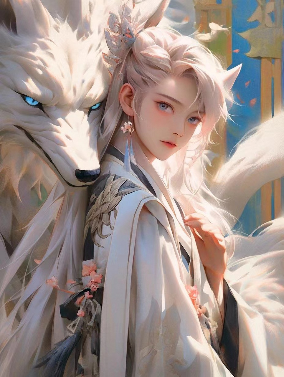 [哟]ai狐妖插画壁纸,涂山璟