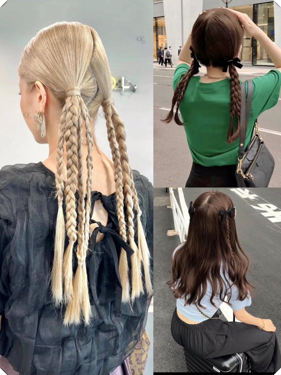 圣诞编发大作战!  ins爆97的丝带编发,圣诞节速速安排上!