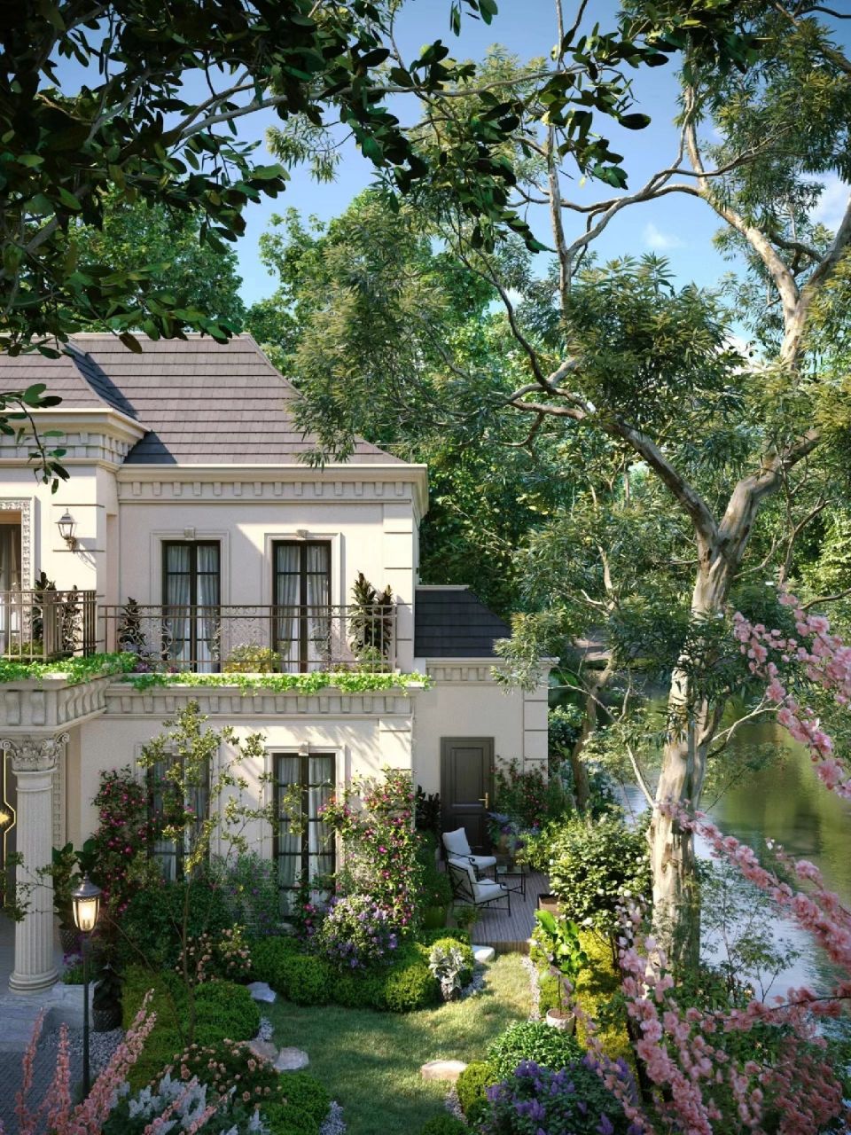 令人心动的100个花园  法式别墅花园 从前的日色变得慢 车,马,邮件都