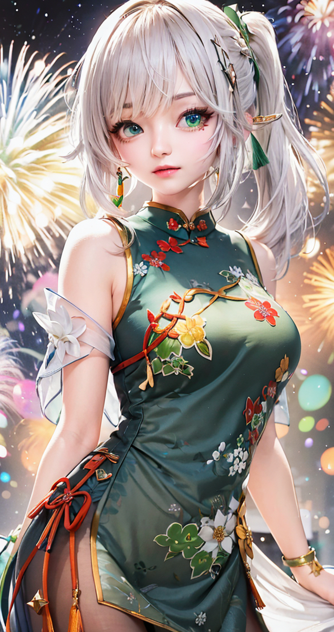 原神# #二次元美图# #美女# #ai绘画#  穿旗袍的草神大人