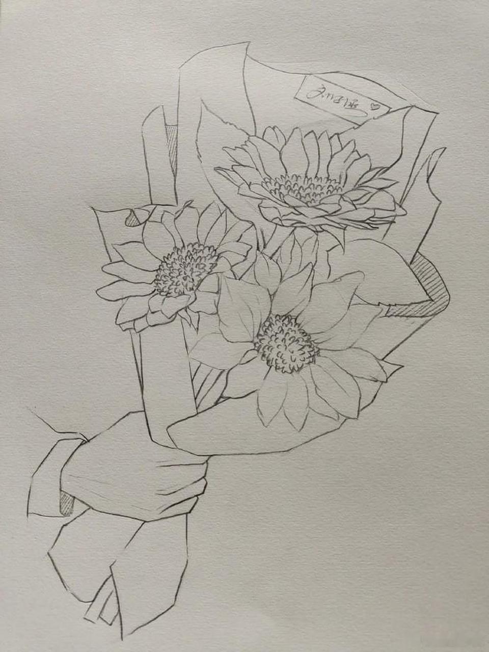 向日葵花语"我的眼里只有你"  #简笔画