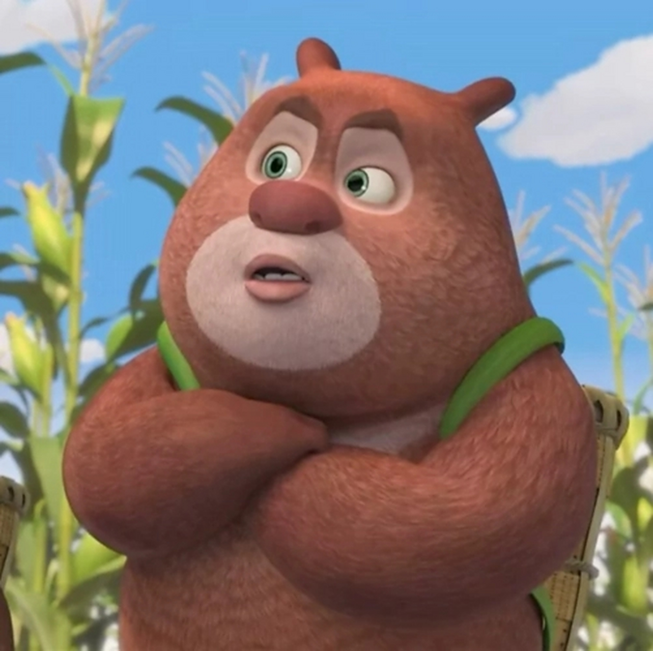 给大家分享一组憨憨的熊大熊二小时候图片