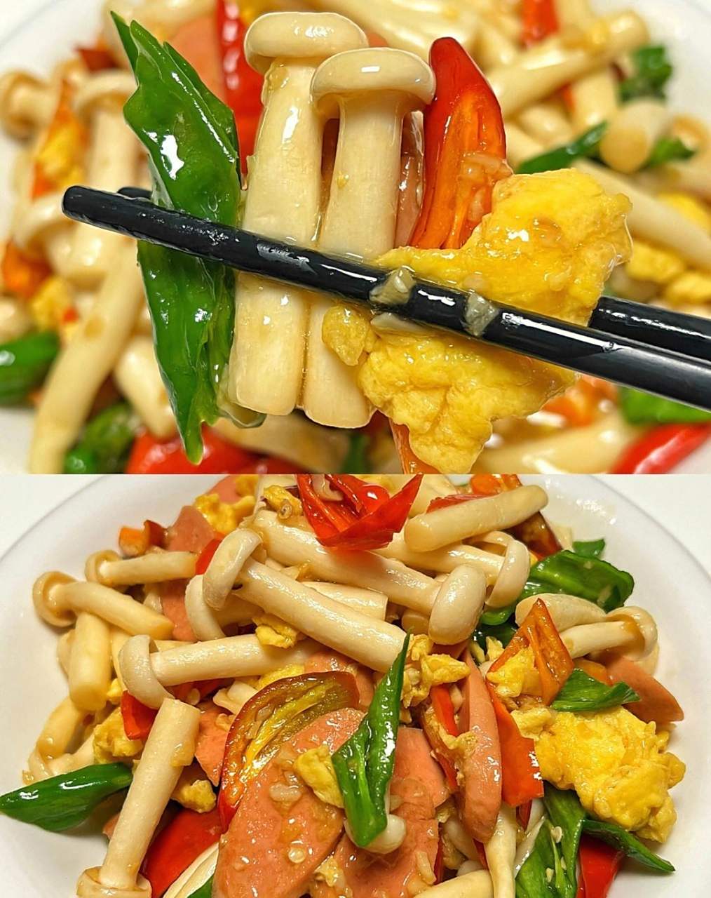 今天来做一道孩子最爱的素炒白玉菇96 简单又好吃97是真的下饭!