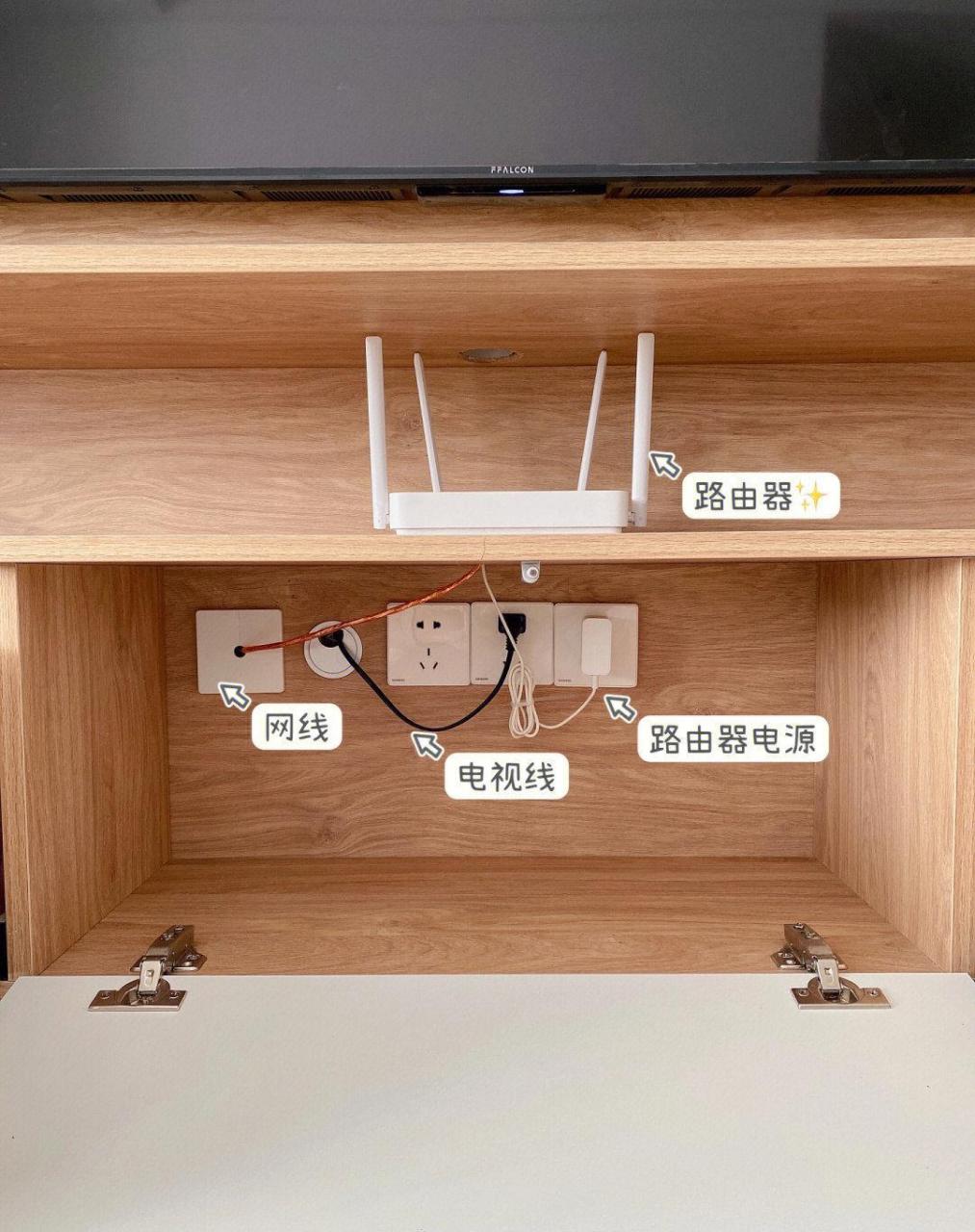 满墙电视柜完美隐藏电线插座的秘密[微风]   想要背景墙干净整洁