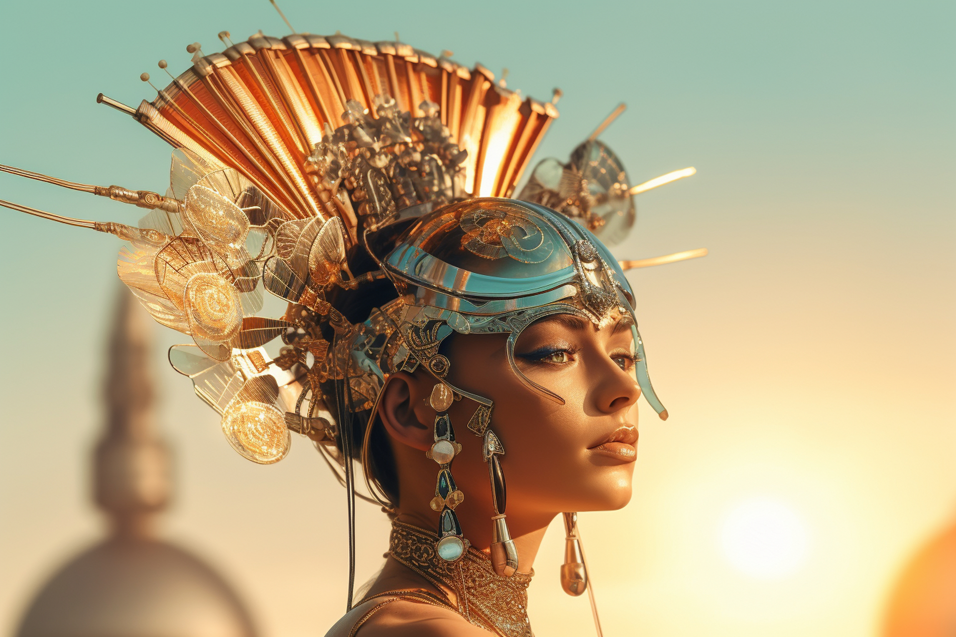 科技感的华贵,未来人工智能的华丽装扮!#ai美女