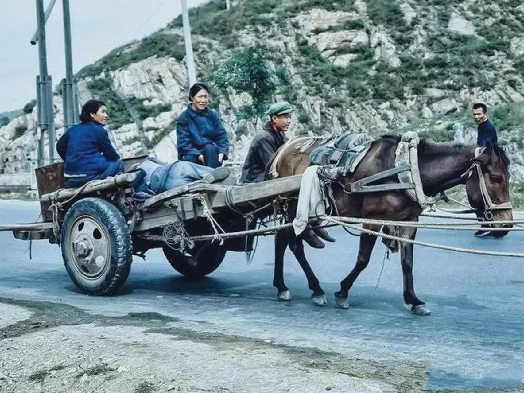 在上世纪70年代,农村的生产队经常使用一种大车来运输粮食和农作物.