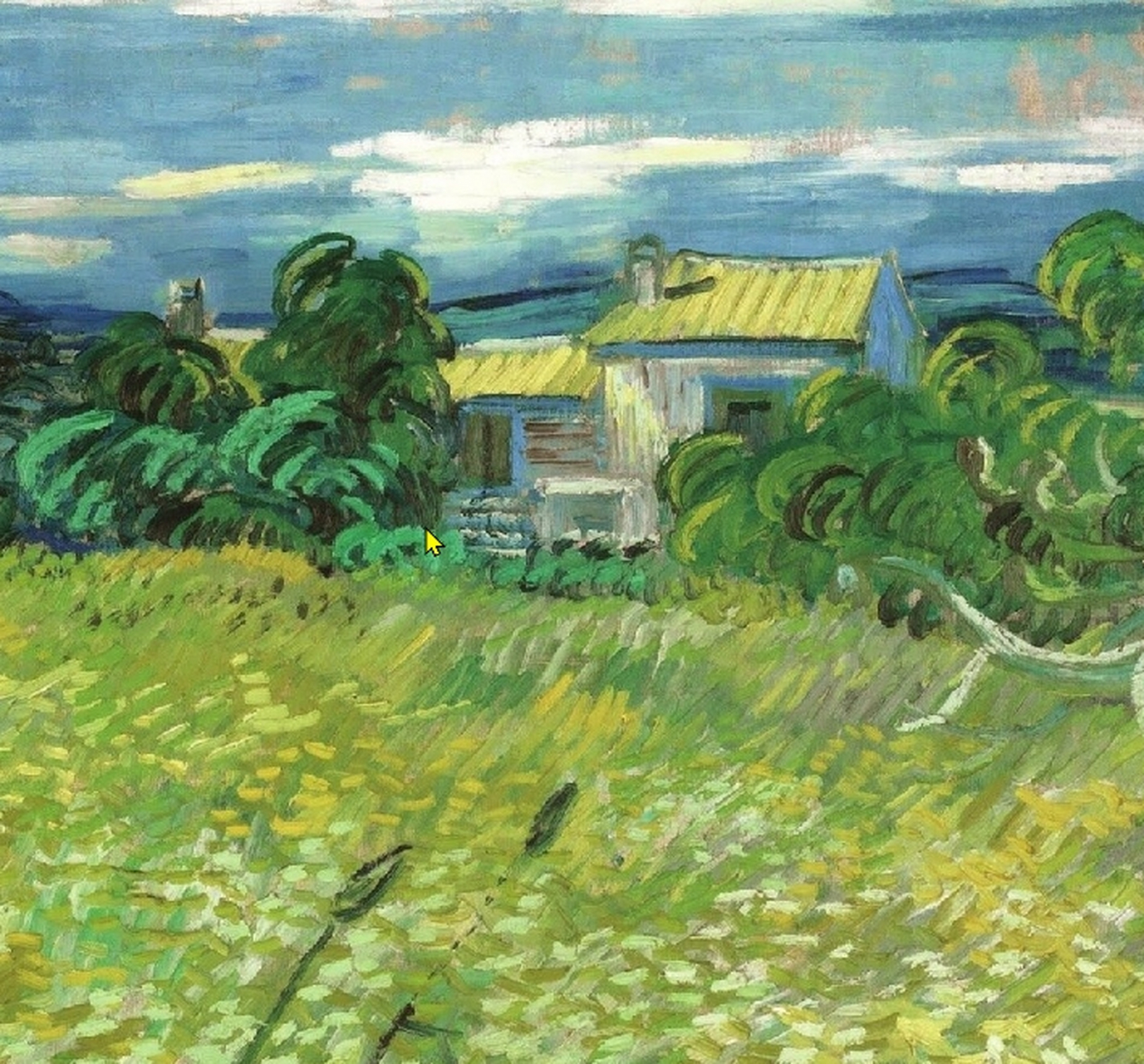 《绿色麦田》#印象派梵高#  green field 1889年 捷克国家美术馆 捷克