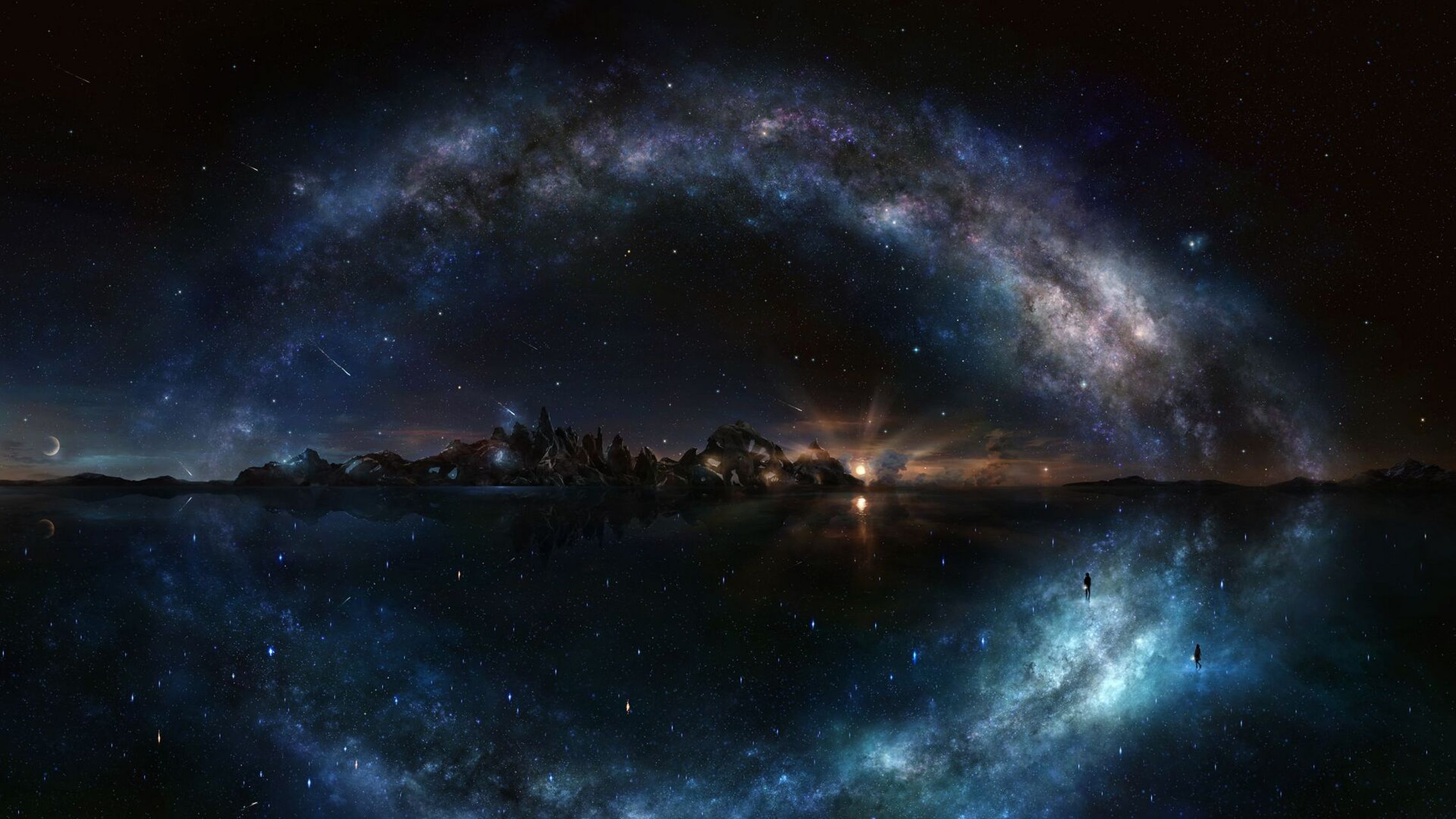 精美动漫壁纸# #动漫星空# 非常有意境的一张动漫星空图片,那是星空?