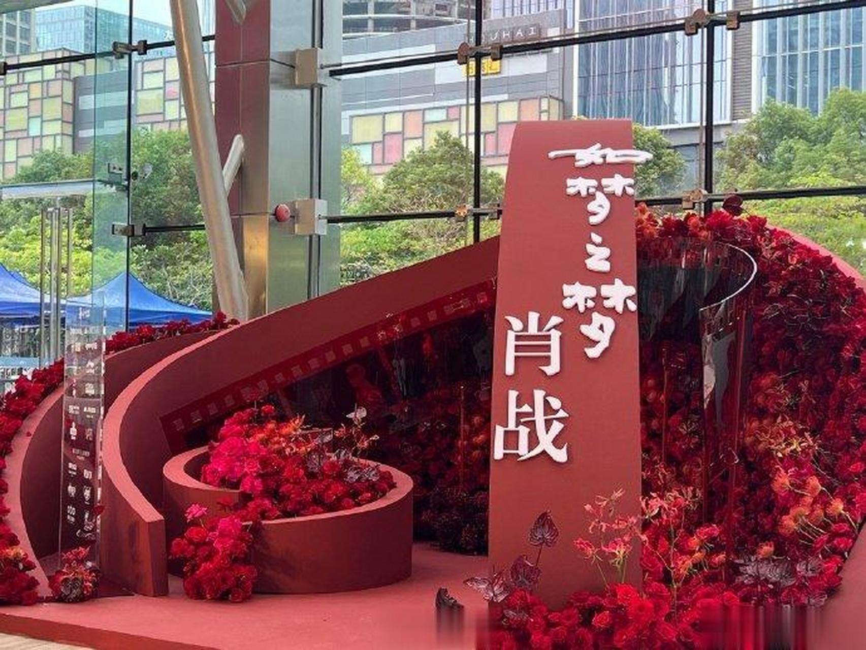 肖战如梦之梦深圳场品牌祝福花墙