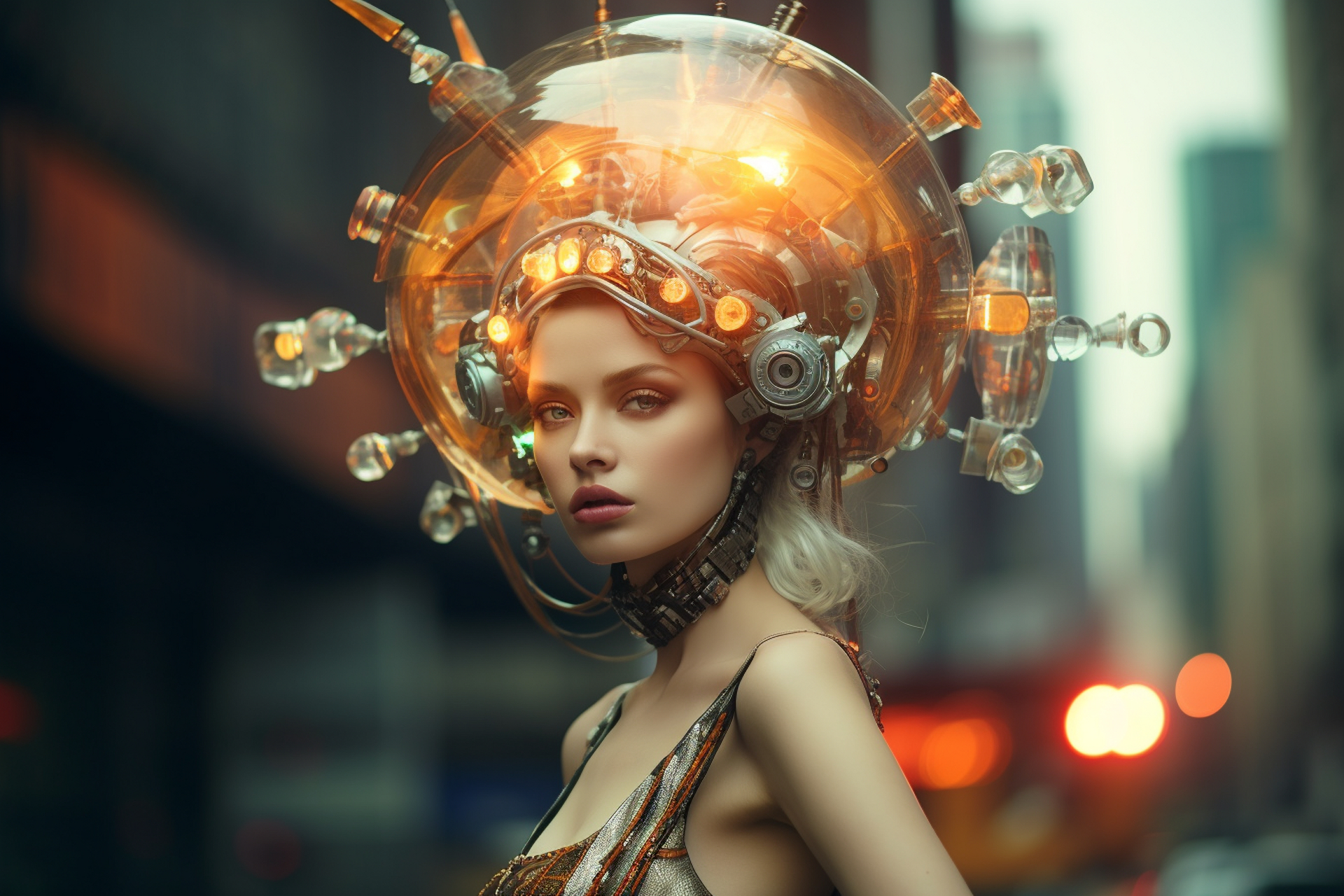 科技感的华贵,未来人工智能的华丽装扮!#ai美女