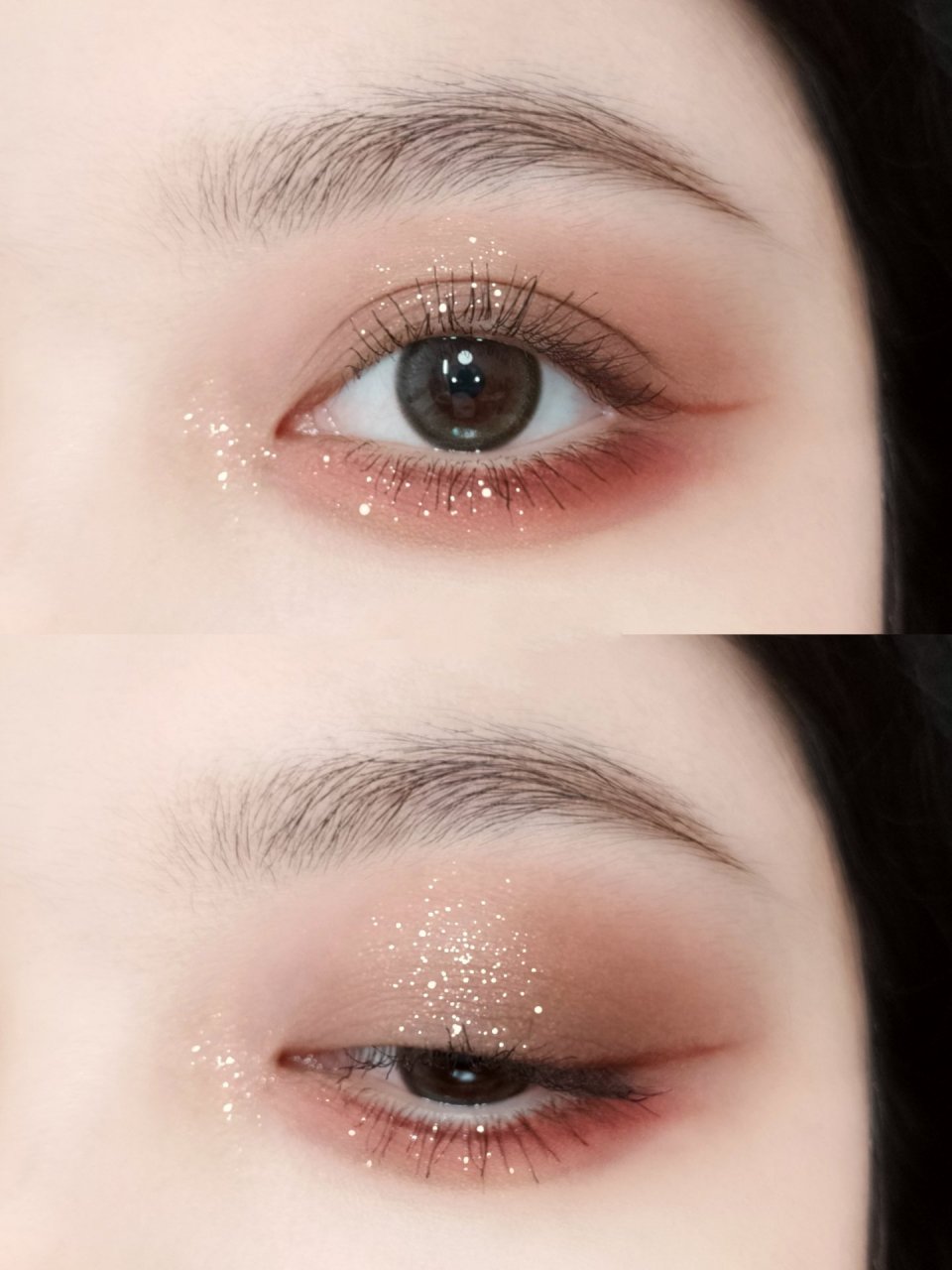 "今天的眼妆着重下眼皮 清淡的上眼皮,玫瑰色下眼皮 7808矛盾的