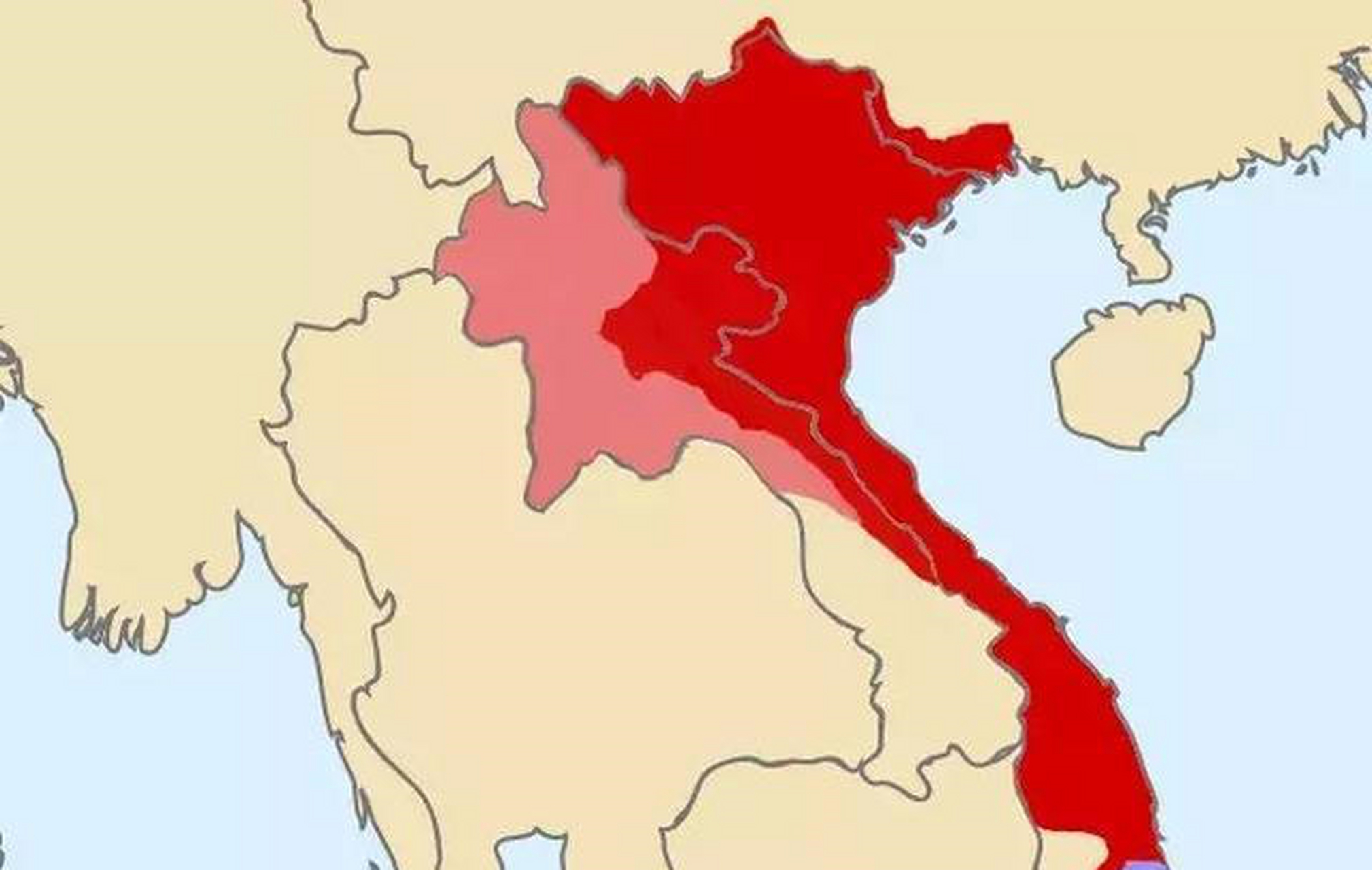 经过几百年的发展越南从红河三角洲一步步扩张到了湄公河三角洲.