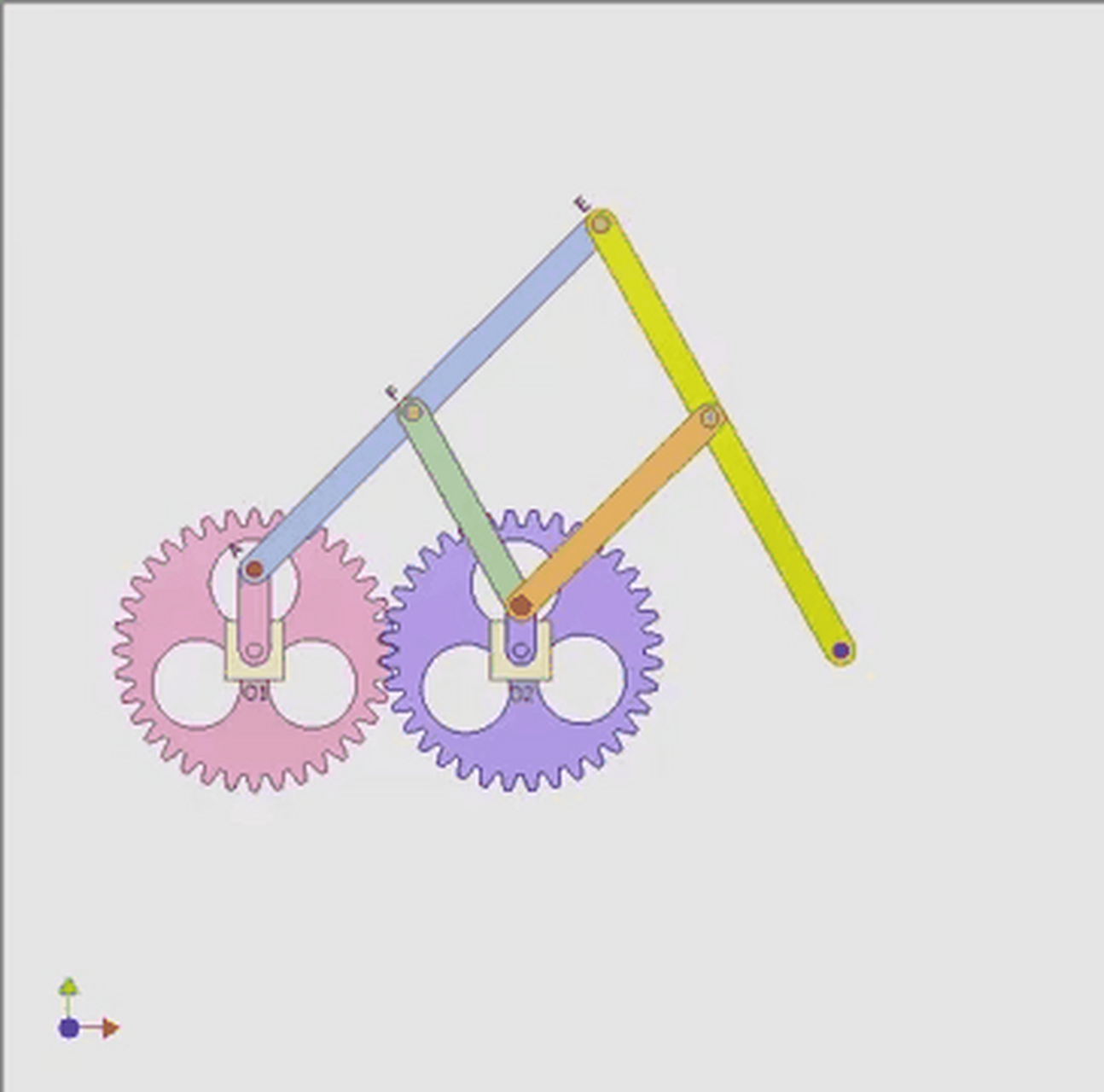 齿轮连杆机构实现直线轨迹