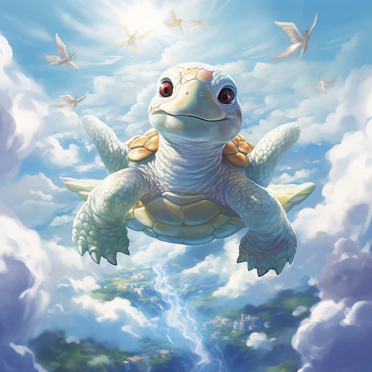 会飞的乌龟——ai绘画.