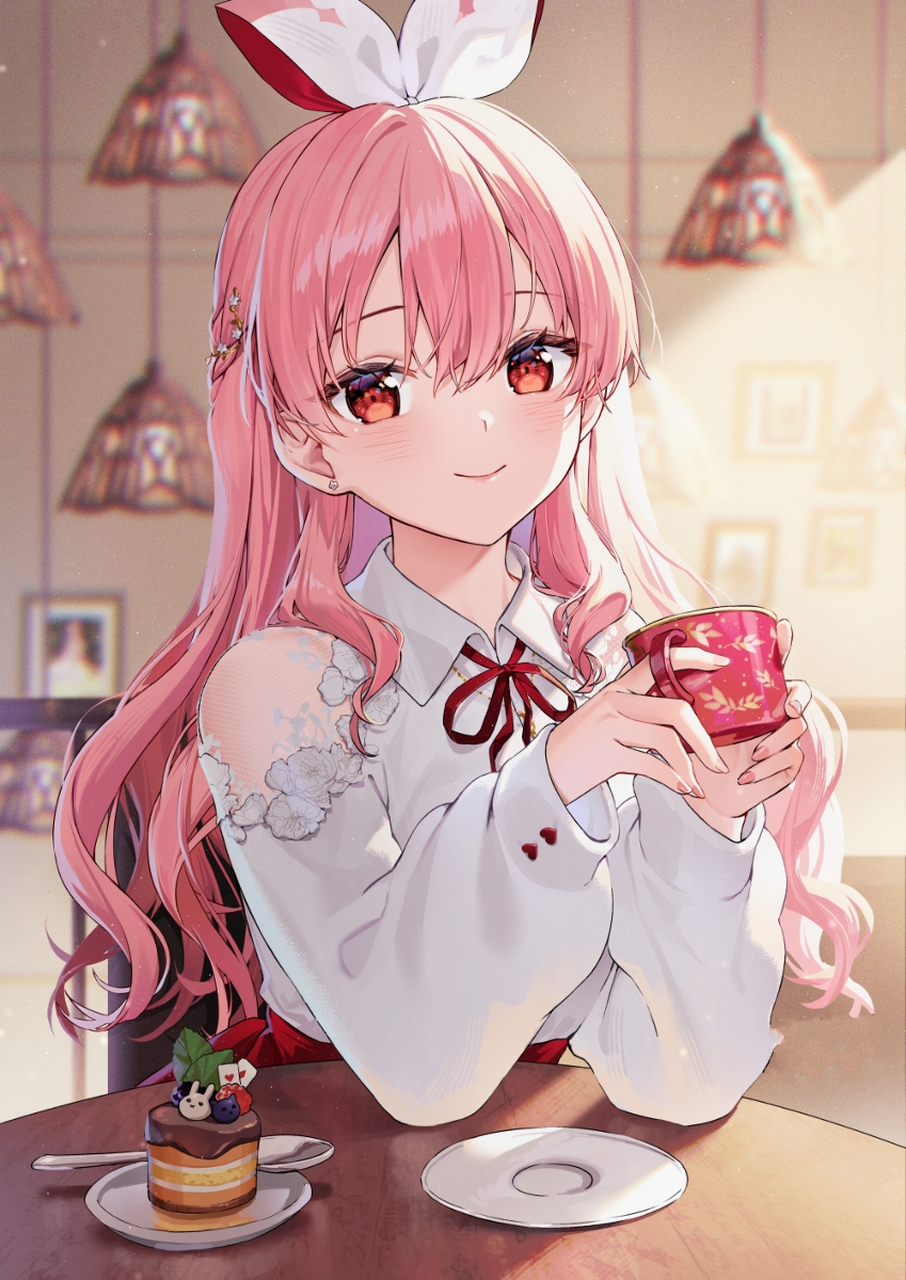 喜欢吃甜品的女孩#二次元美图分享