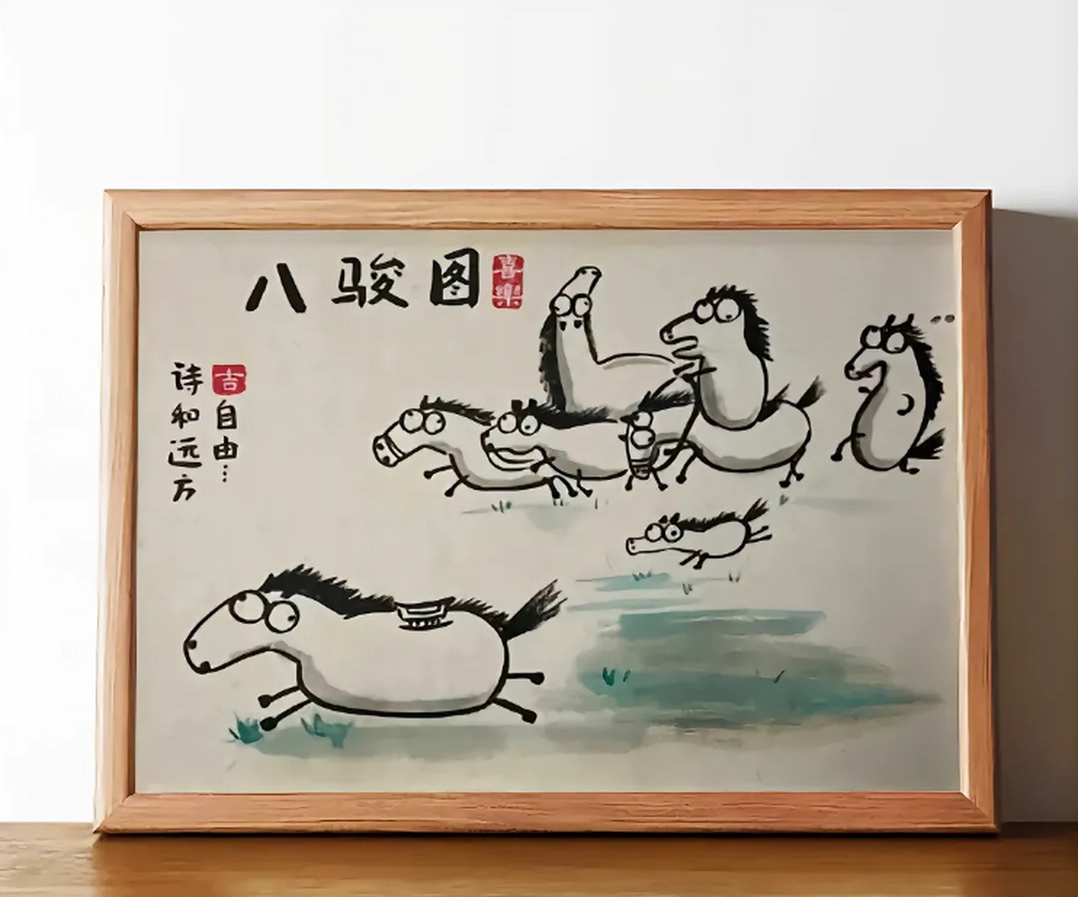 买不起八骏图!自己画了一个[比心][财神]