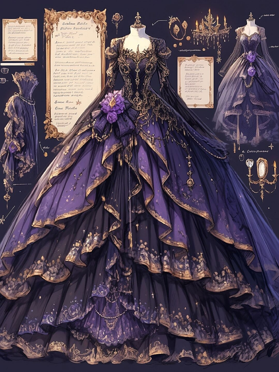 紫金色婚纱礼服裙