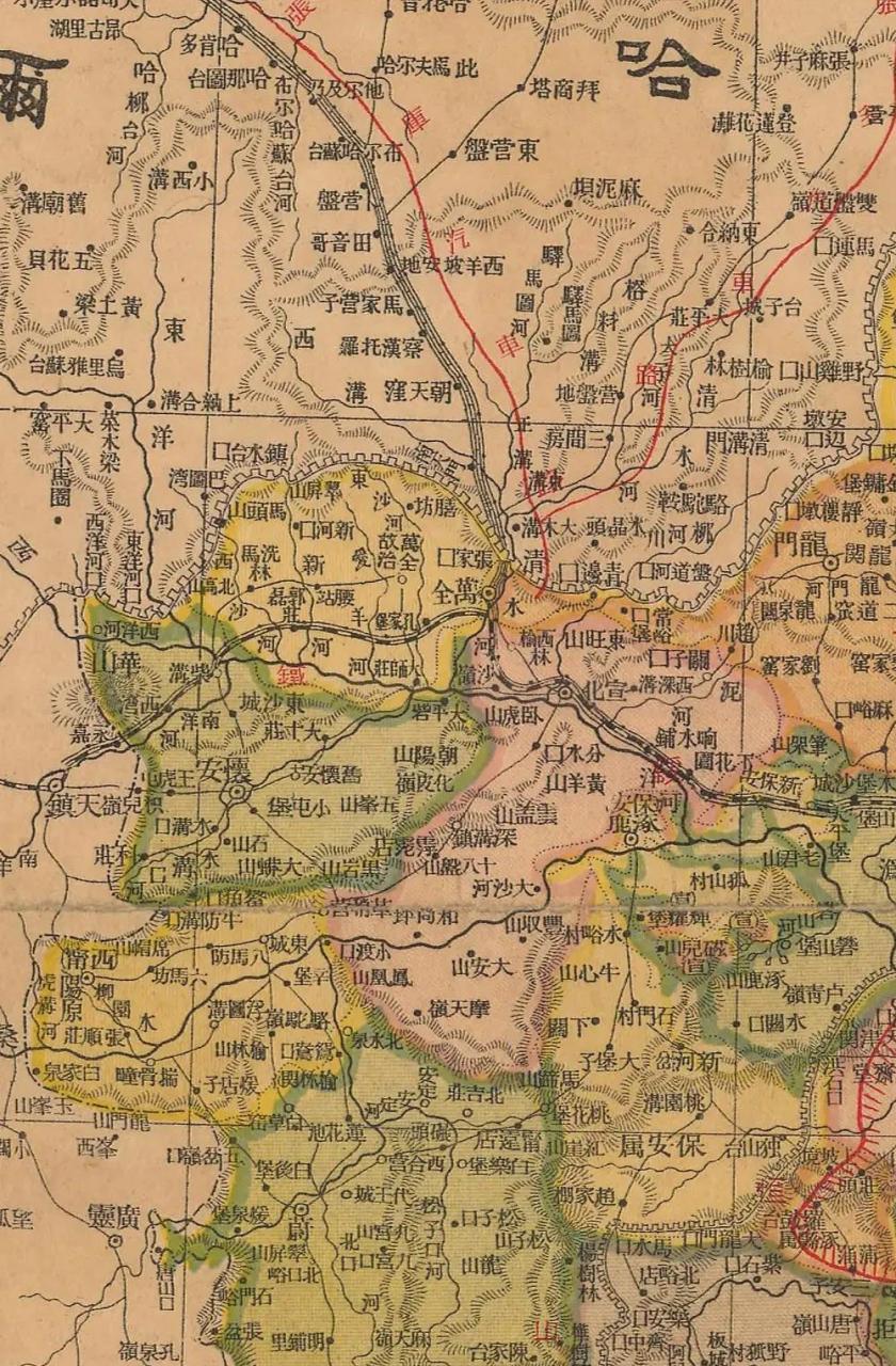 这是1926年,河北张家口,老地图精确到镇,张家口老乡快看看,能找到你的