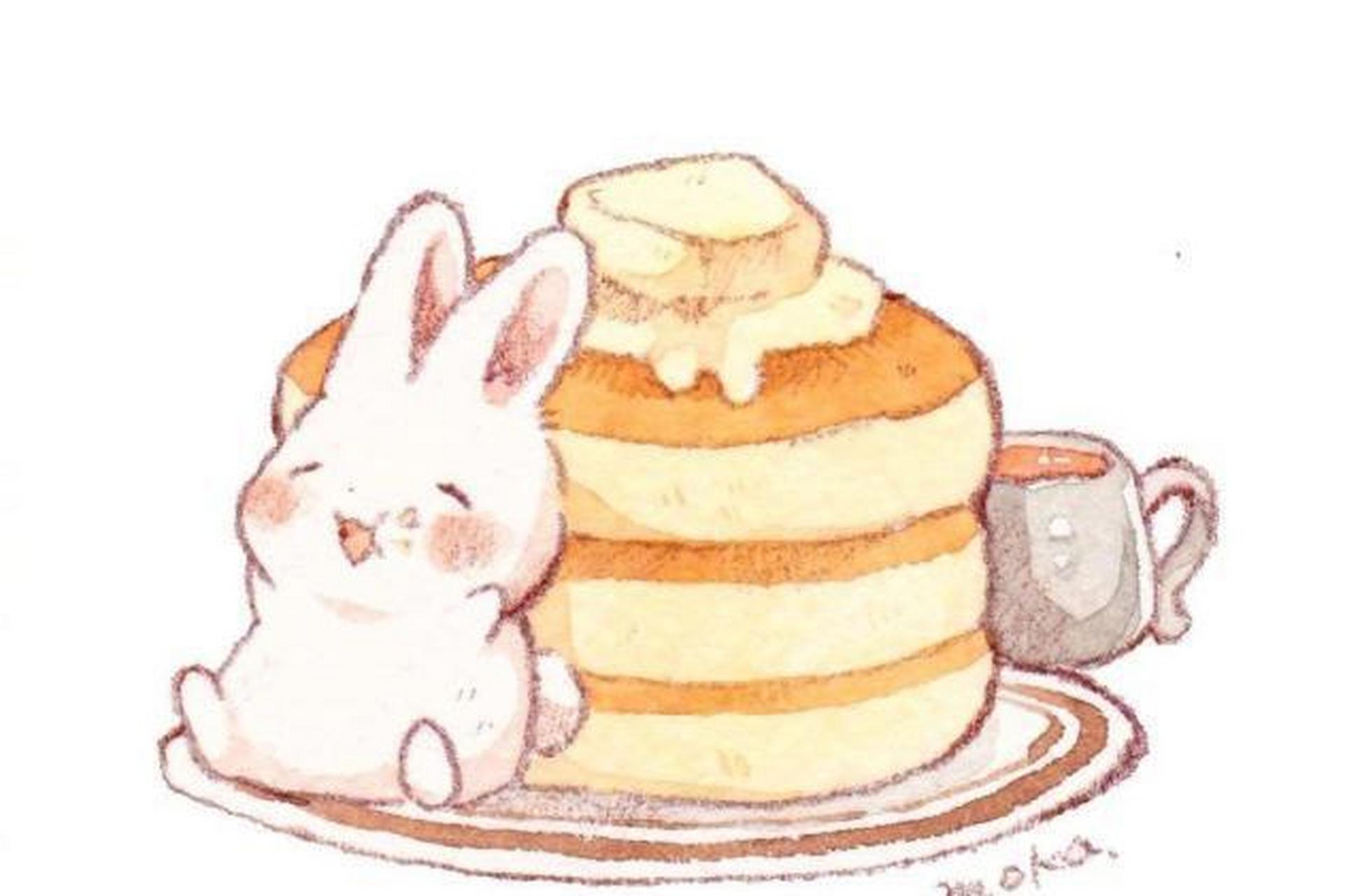 日本插画师mokarooru笔下的萌萌小兔几. #搞笑萌宠