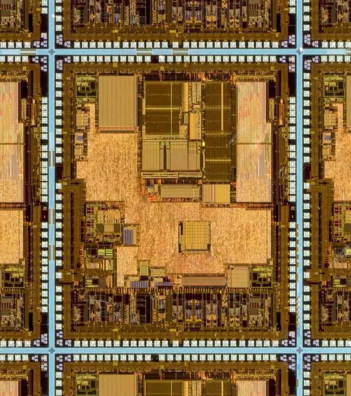 这张看起来像是城市航拍的照片其实是芯片的放大图. 神奇的芯片.