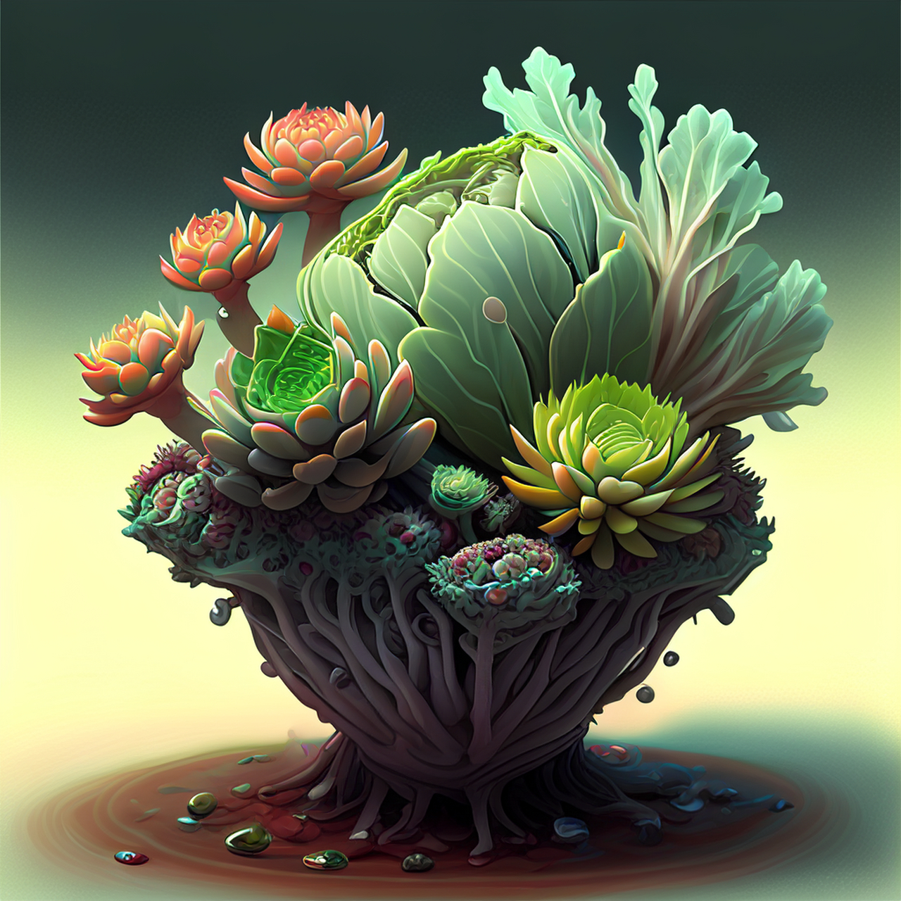 久素则生疾,多肉亦思菜.中国风,优美,淡雅#百度ai绘图黑科技