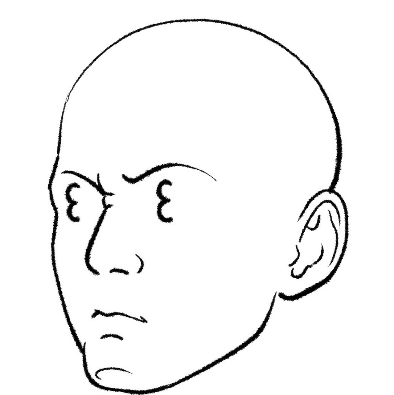 眯眯眼的由来,作为结构的简化版,图出外轮廓的剪影结构,眼睛闭合时的