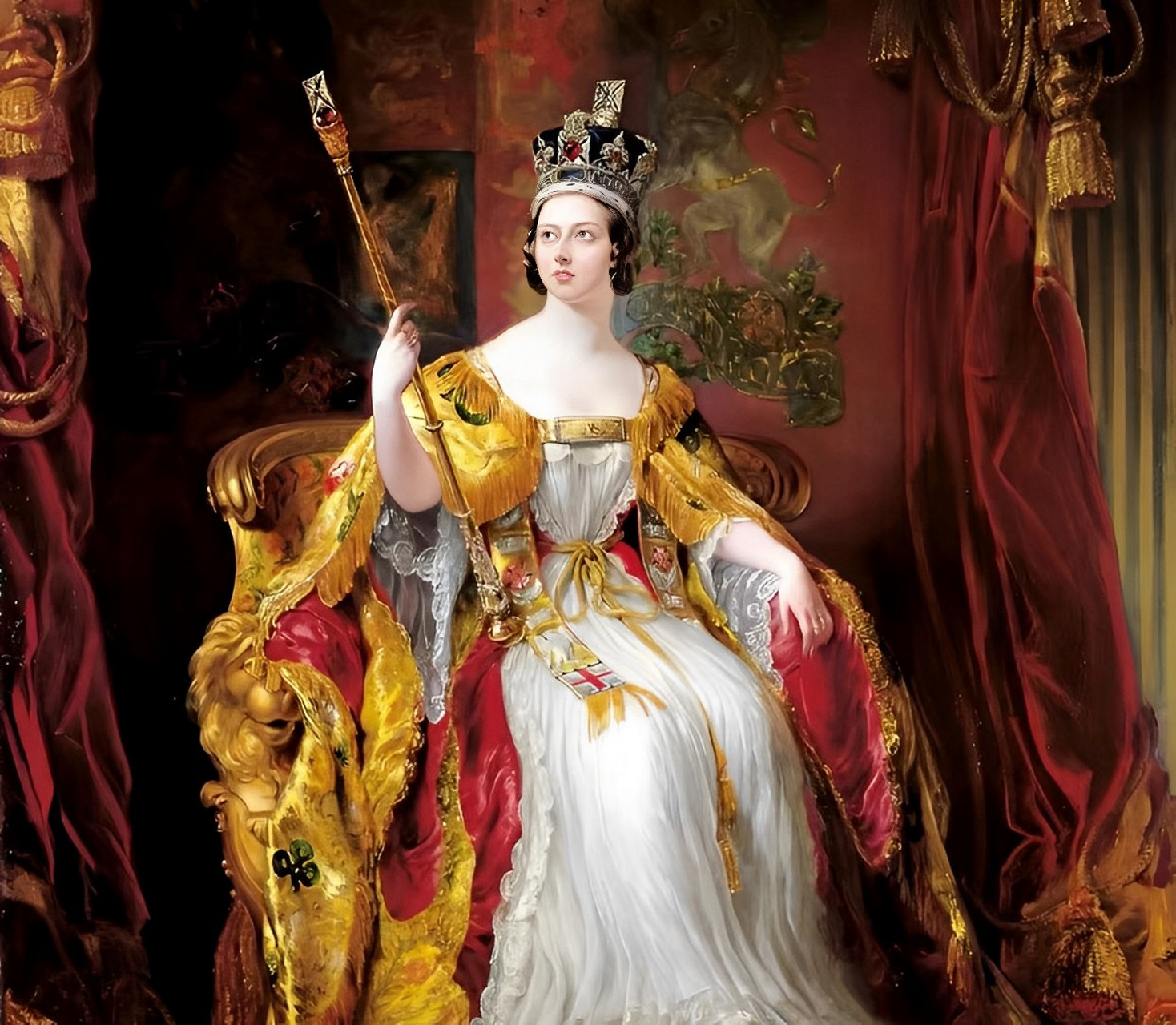 英国女王加冕图图片