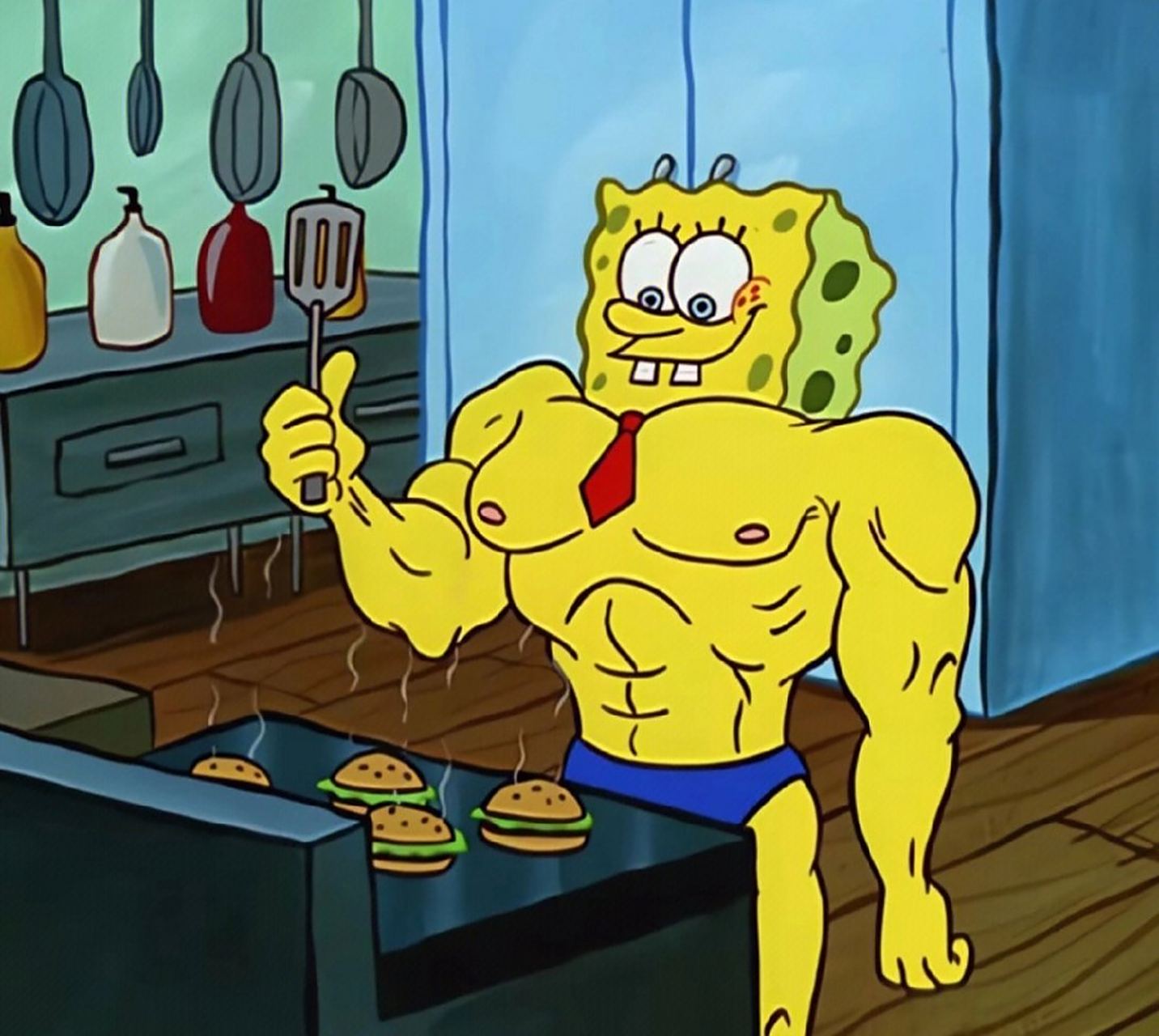 海绵宝宝健身前后的对比