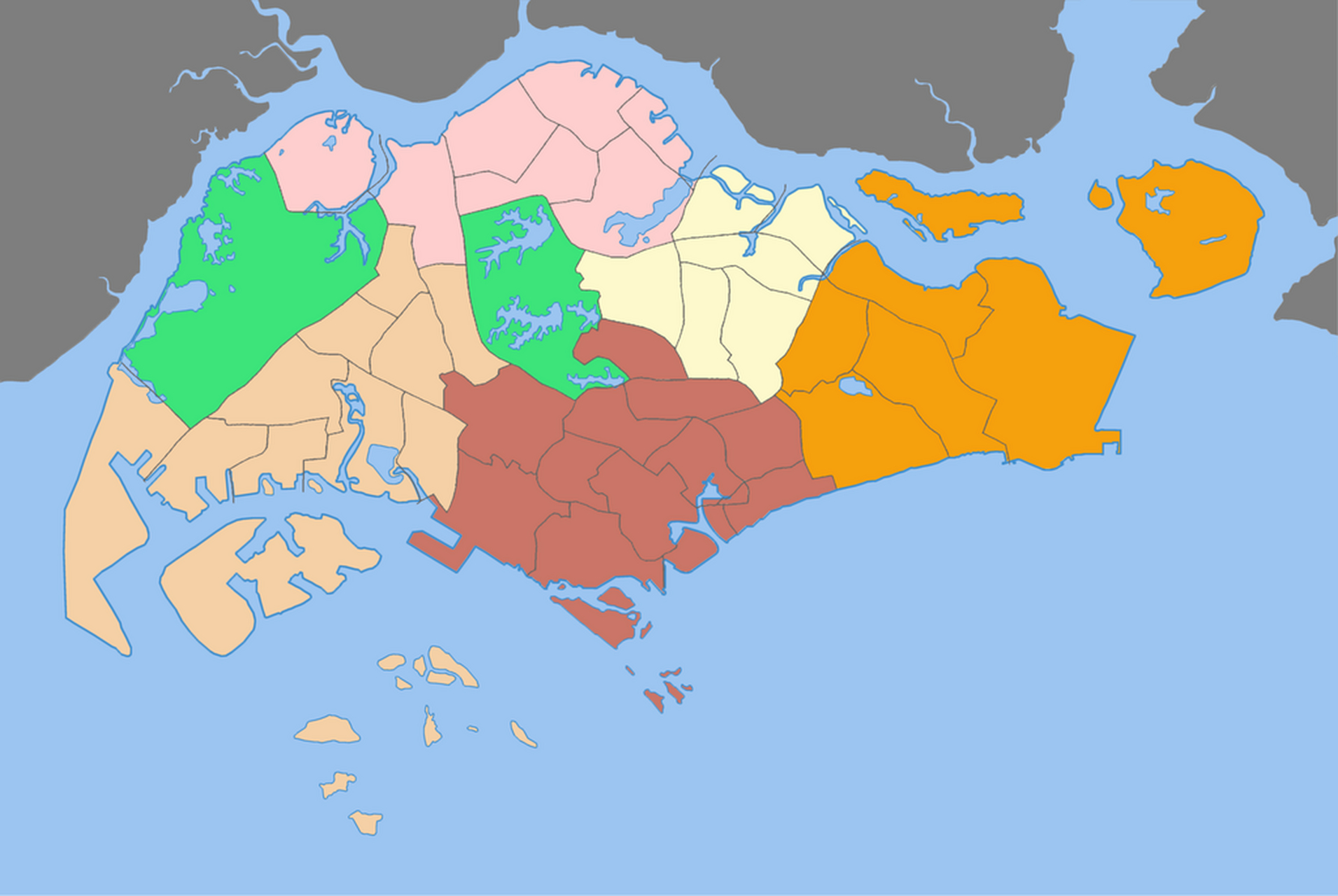 新加坡行政区划图片