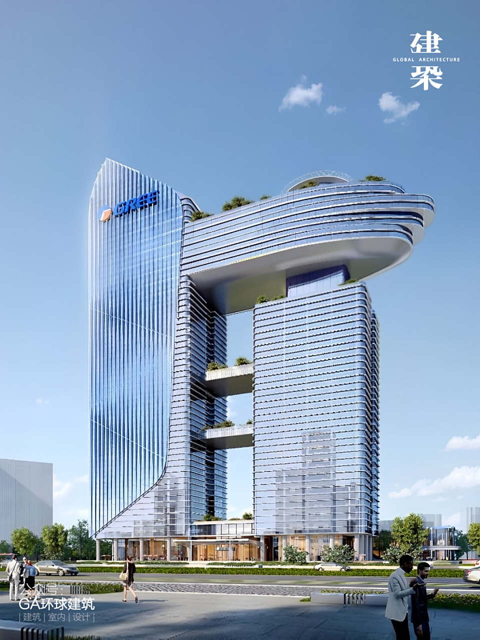 珠海新地标——格力新经济创投中心已完成大厦巨型钢结构连体构件吊装