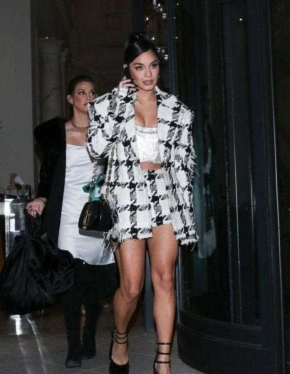 vanessa hudgens – exiting the versace show in milan