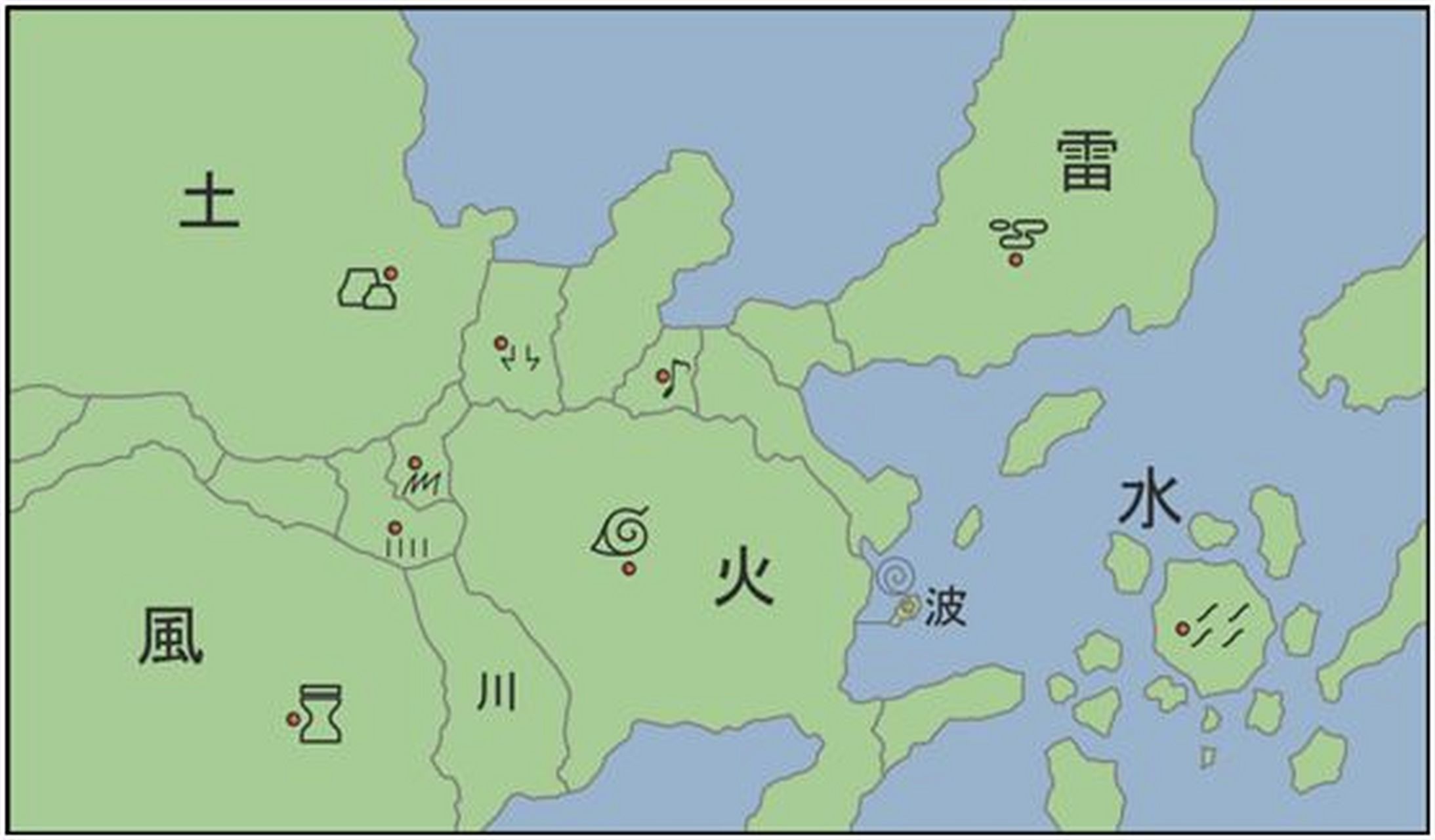 火影忍者#从这张火影忍者里的忍界地图上,你们看到了什么,老猪看到的