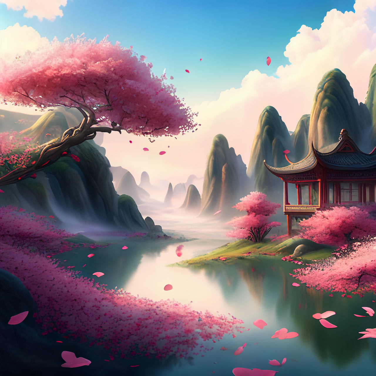 会面嗟何晚,论诗许有功.优美,4k,平和#百度ai绘图黑科技