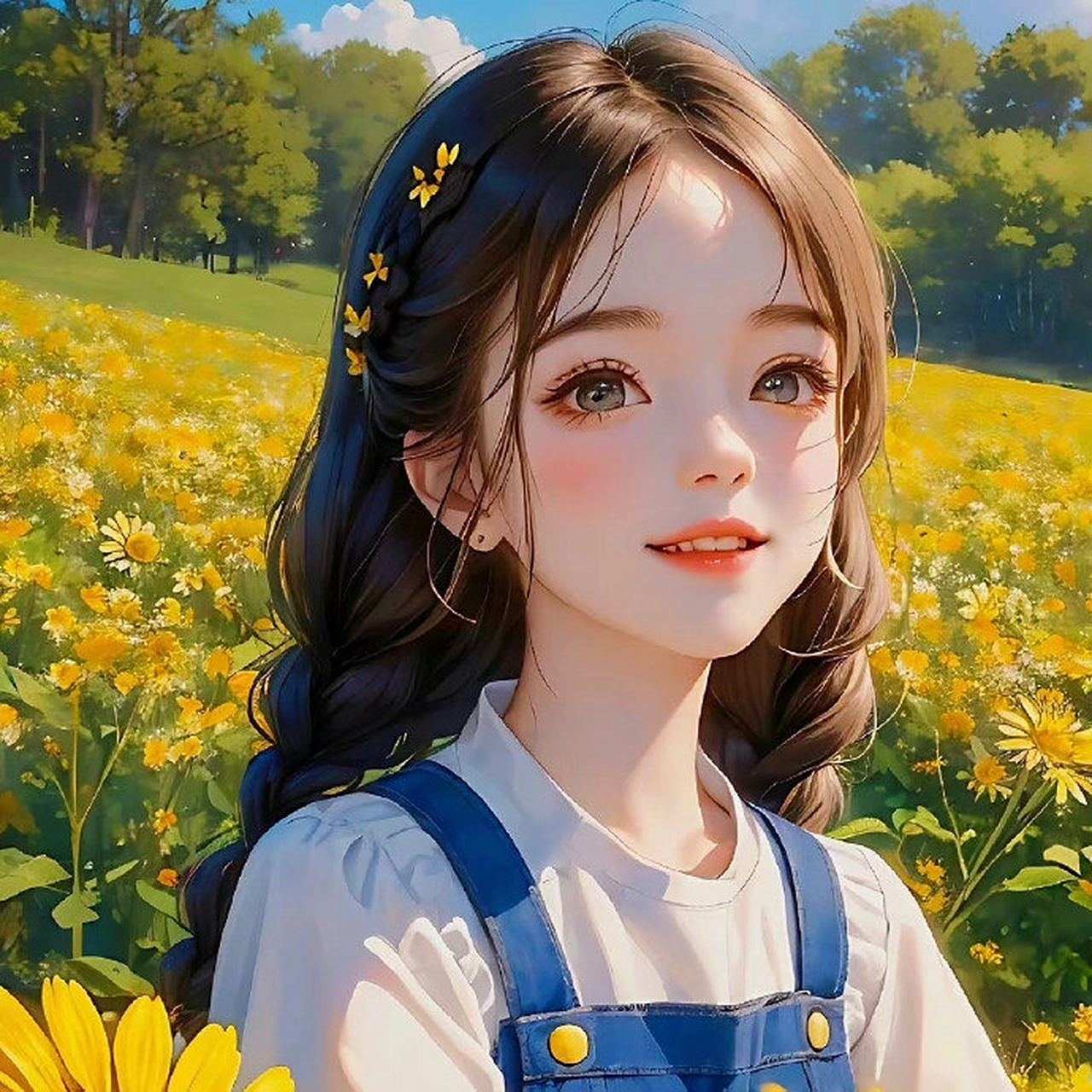 ai绘画# 可爱元气阳光少女美女头像分享