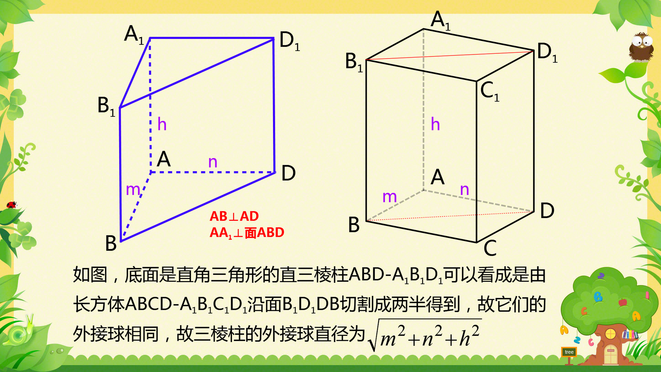 解析:	 直三棱柱