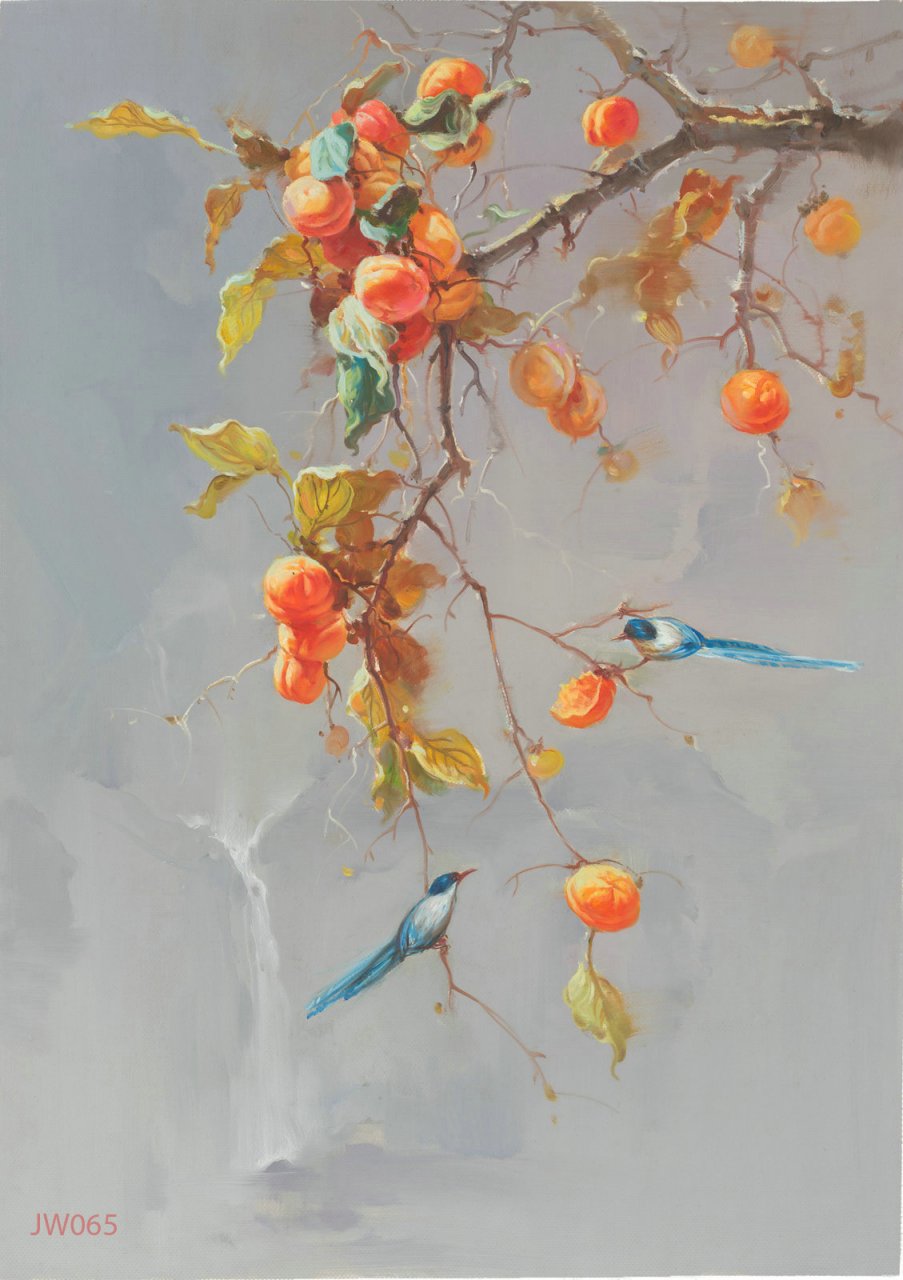 大芬村里的老师画的油画柿子,有些真不错 柿子,寓意事事如意,画面也很