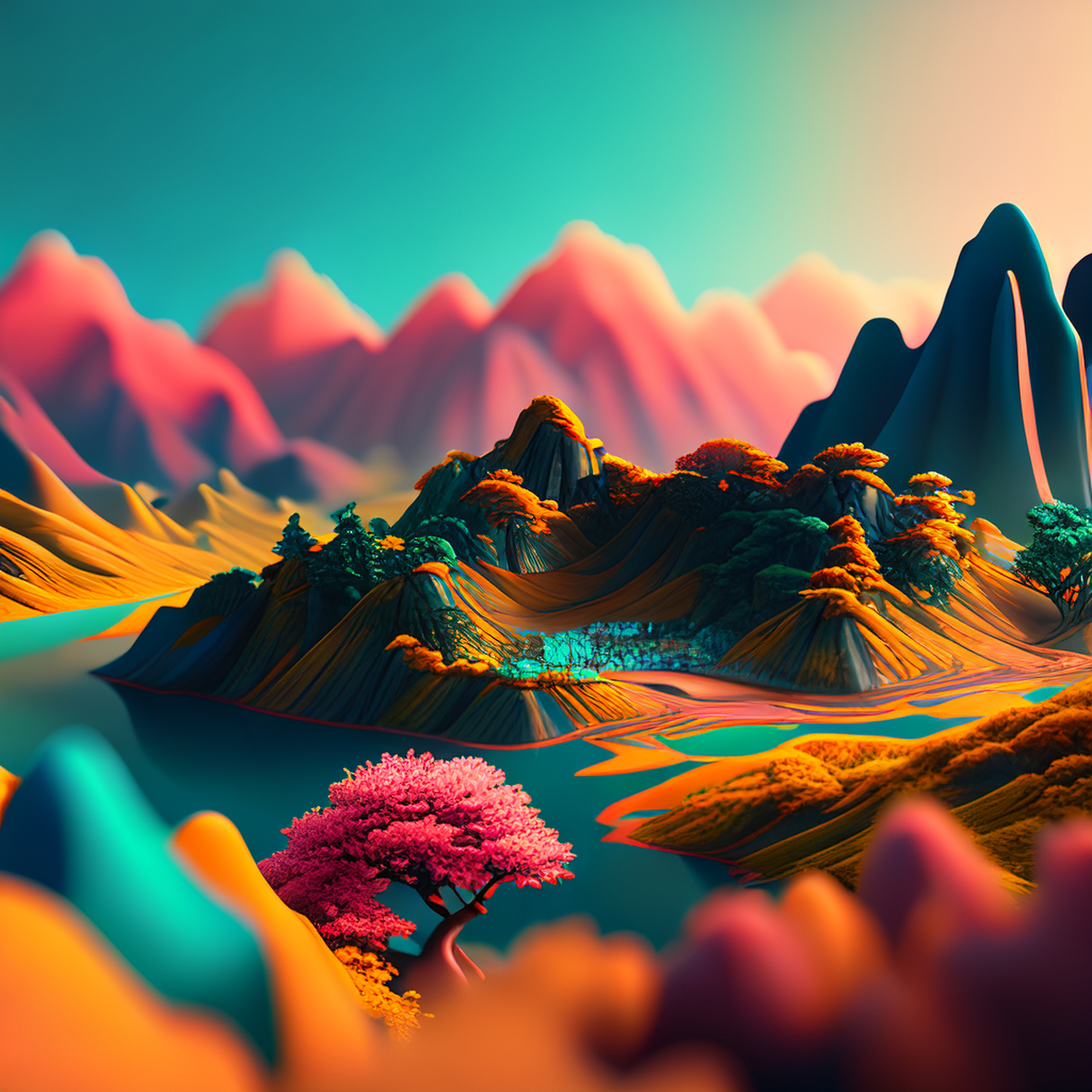 百度ai绘图黑科技#图片,卫星视图,古风绘画,中国风,描绘古诗词,古典