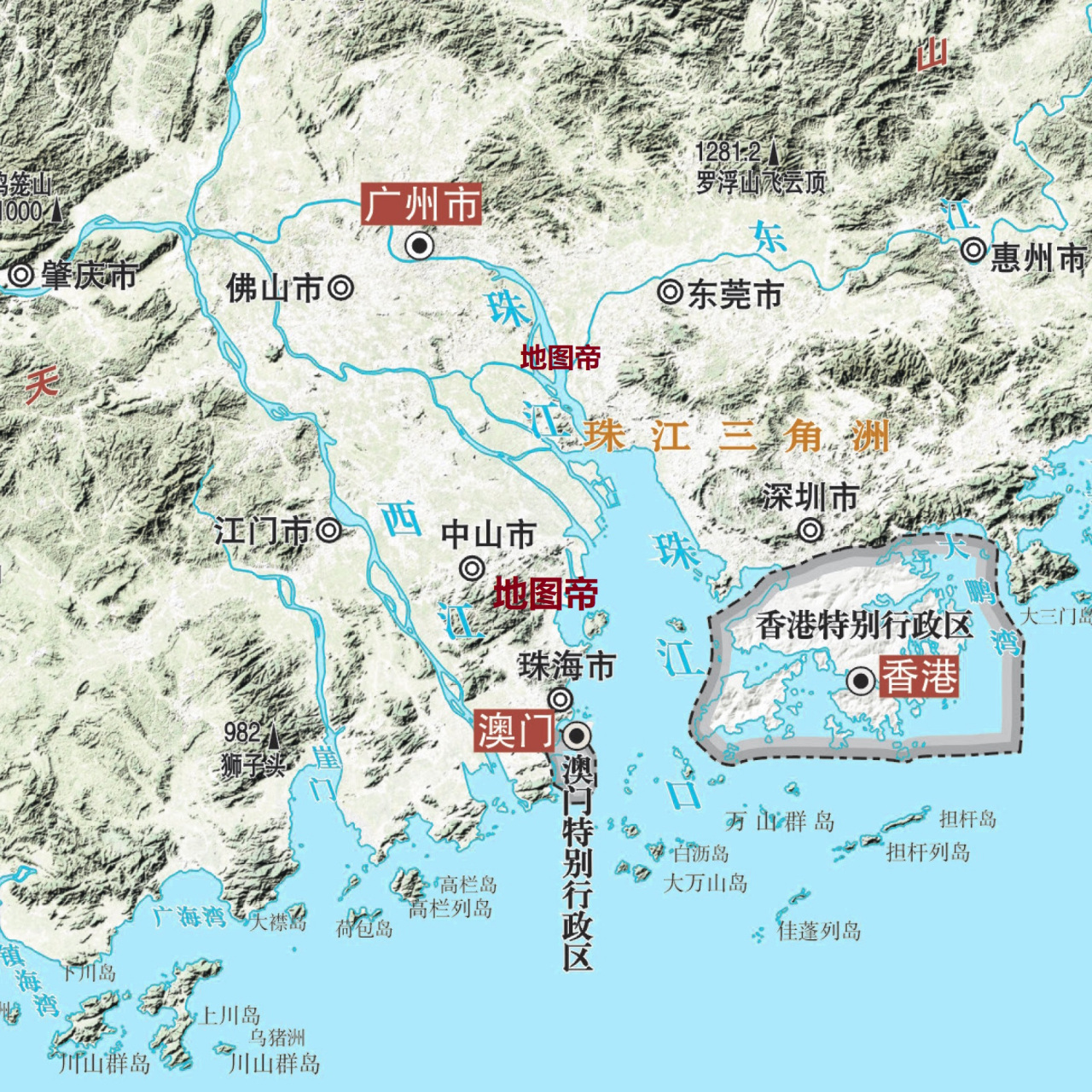 【广东地形 广东省北部是南岭,南部临海,总体地势北高南低.