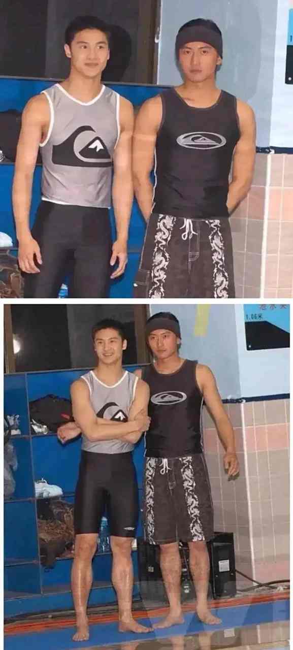 谢霆锋和田亮的影照片 没想到两个人的身材[鸡蛋] 都是标准的五五等分