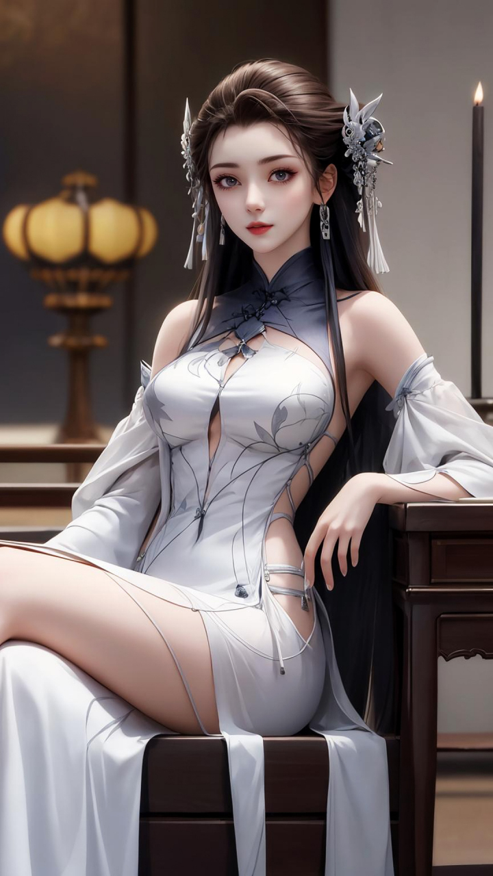 国漫女神|《梦塔·雪谜城》白亦君高清ai手机壁纸:人