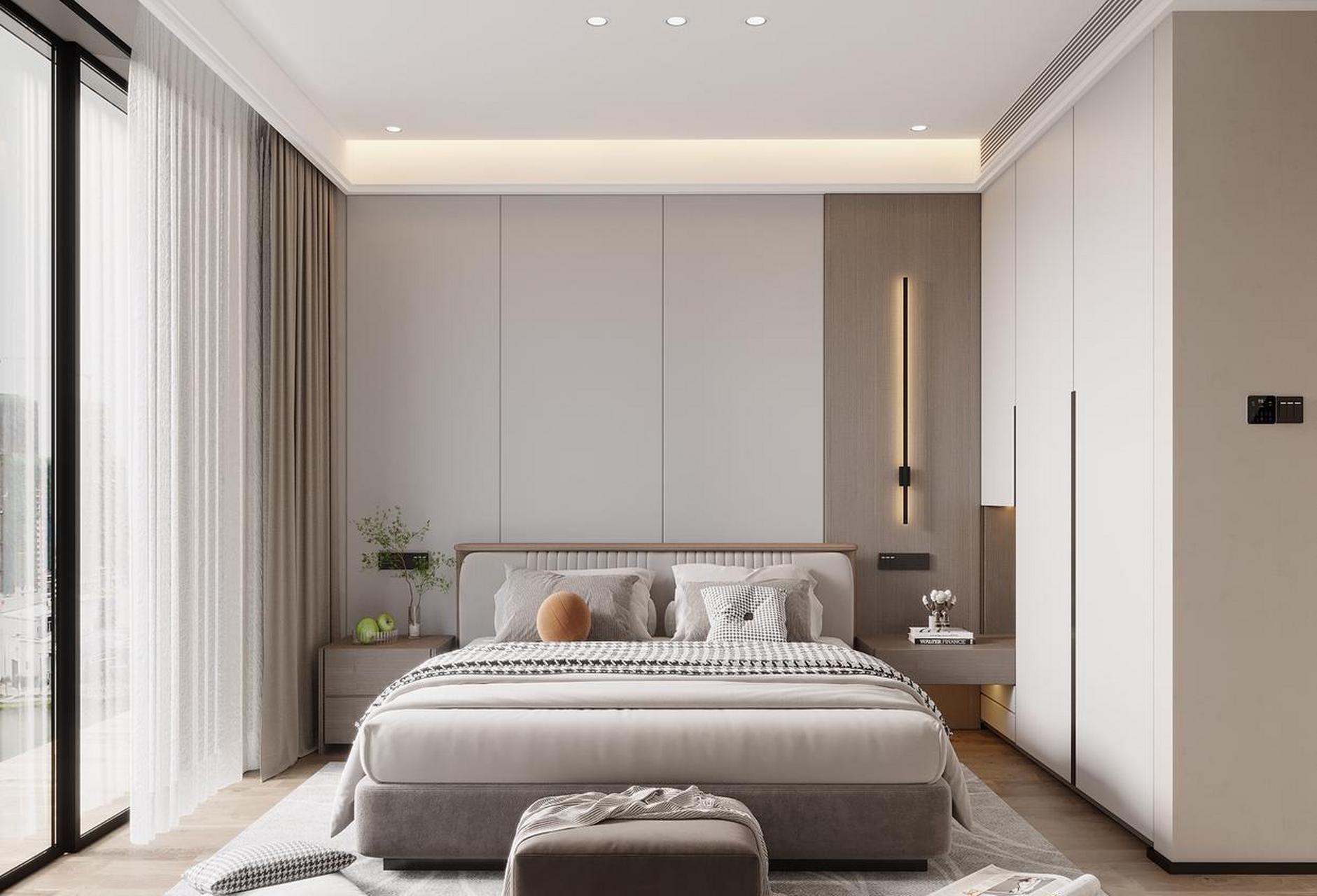 卧室设计效果图分享.  你喜欢这样的装修吗?喜欢点个赞吧.