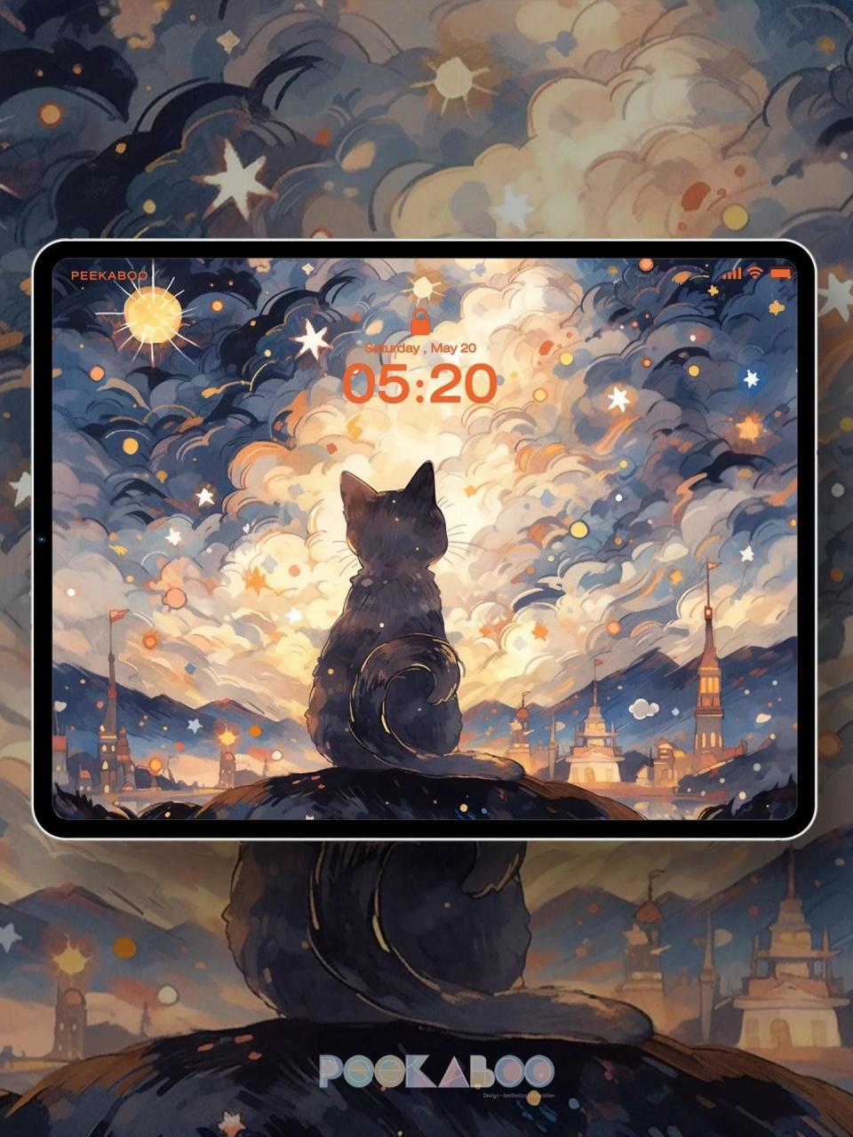 猫咪的星空|ipad壁纸  小猫咪望向那片属于它的星空91