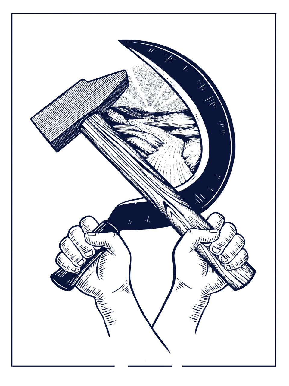 插画·镰刀&锤· "突然恍然大悟,我也是属于无产阶级 	       "